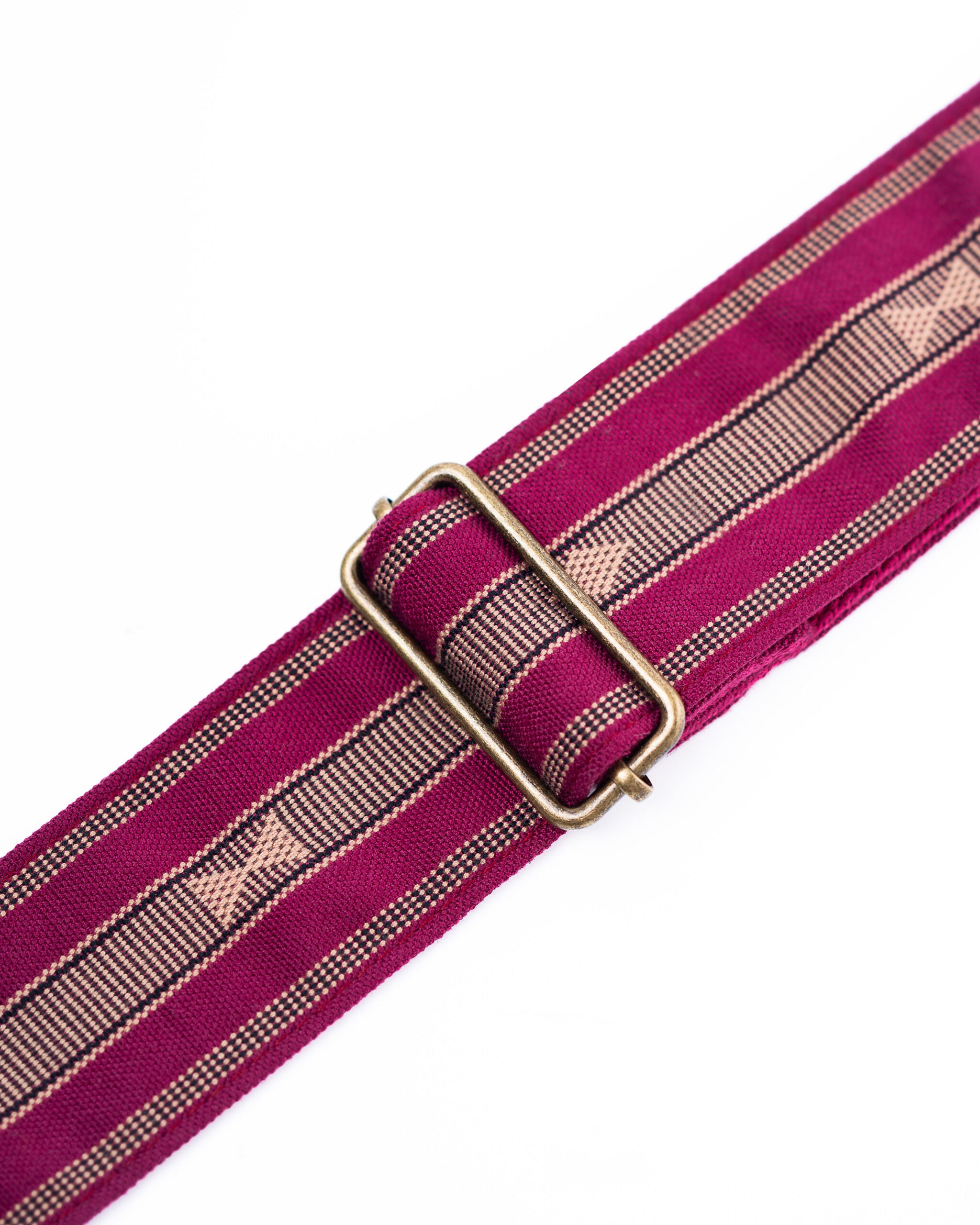 Handmade Panlipi Loom Weave Audrey Mocha Burgundy SAG08A Guitar Strap