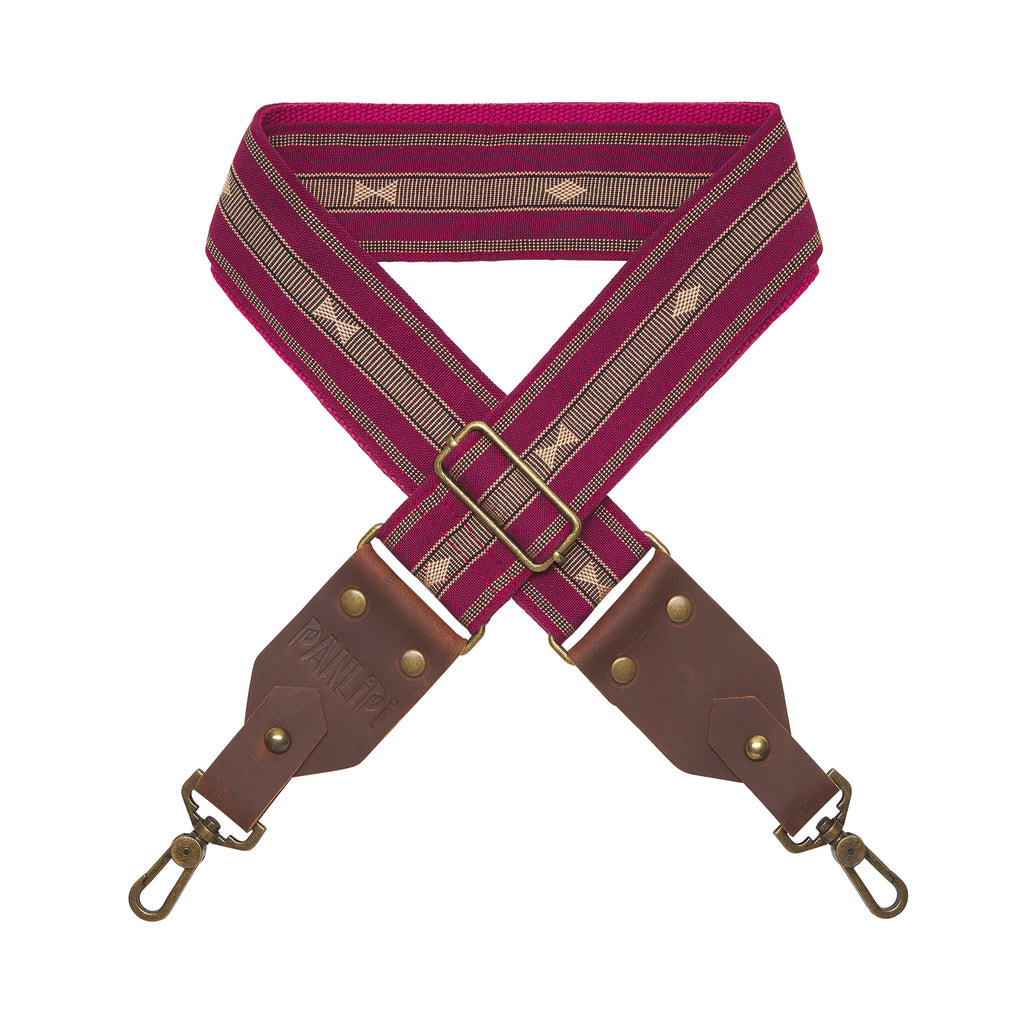 Handmade Panlipi Strap Sagada Loom Weave Burgundy SagBag02 Bag Strap