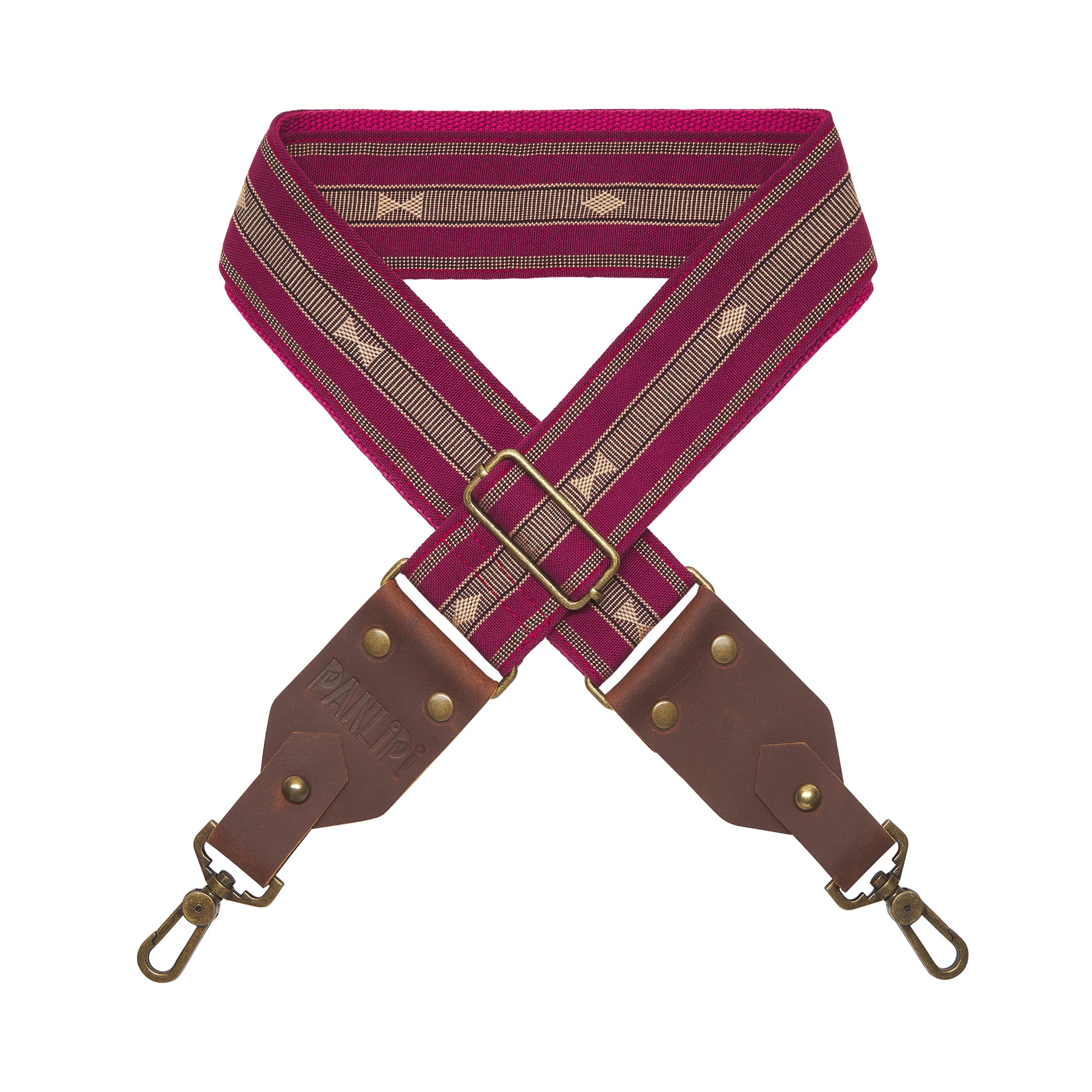 Handmade Panlipi Strap Sagada Loom Weave Burgundy SagBag02 Bag Strap