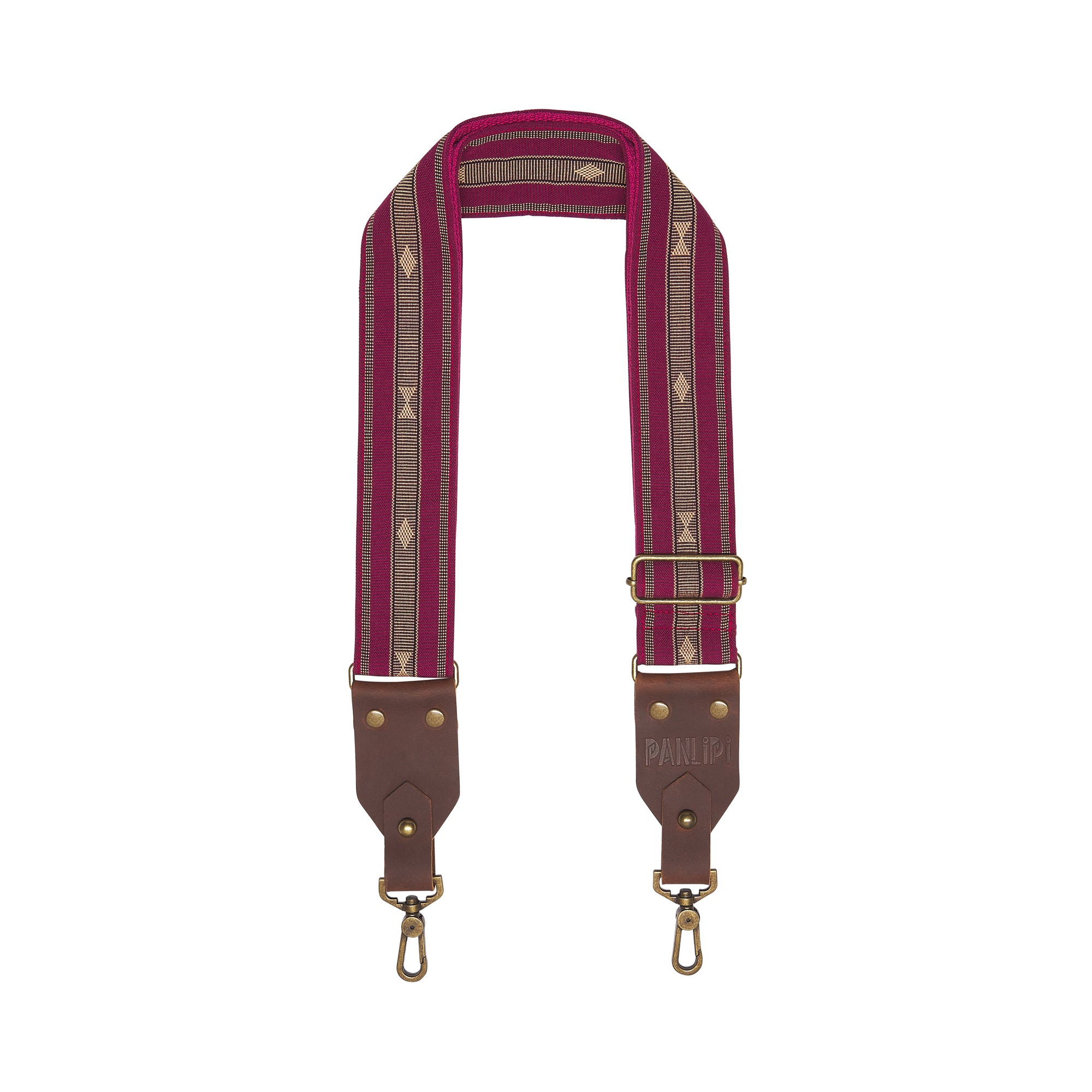 Handmade Panlipi Strap Sagada Loom Weave Burgundy SagBag02 Bag Strap