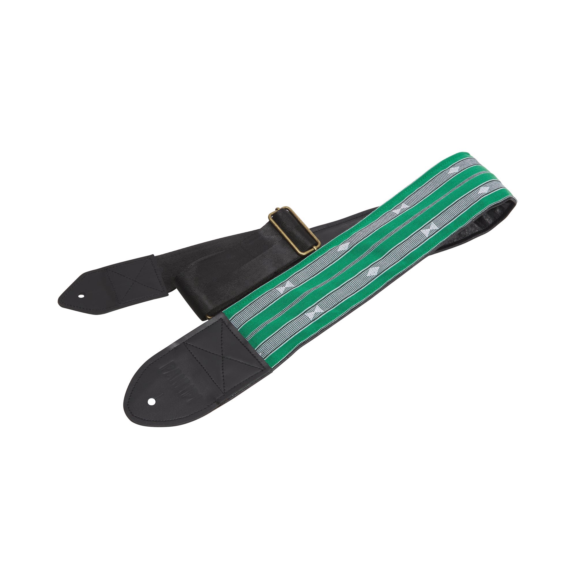 Handmade Panlipi Sagada Padded Bass Strap Loom Weave Audrey Green 3 Inches Wide BassSag13