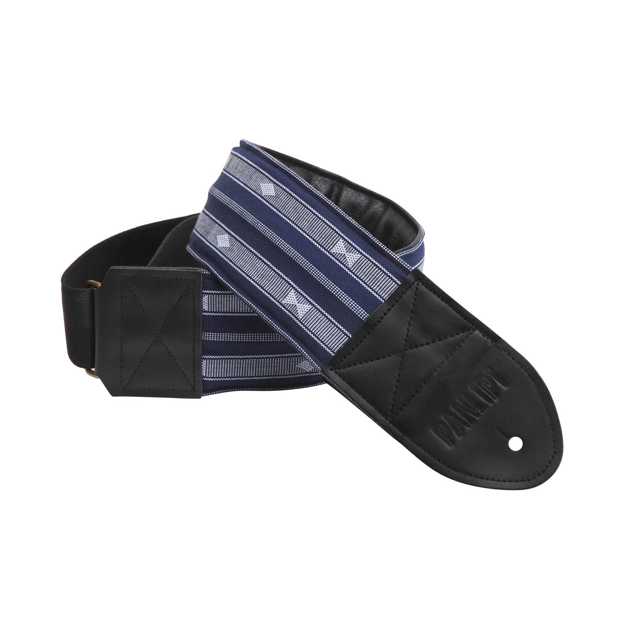 Handmade Panlipi Padded Bass Strap Loom Weave Audrey Navy Blue 3 Inches Wide BassSag07