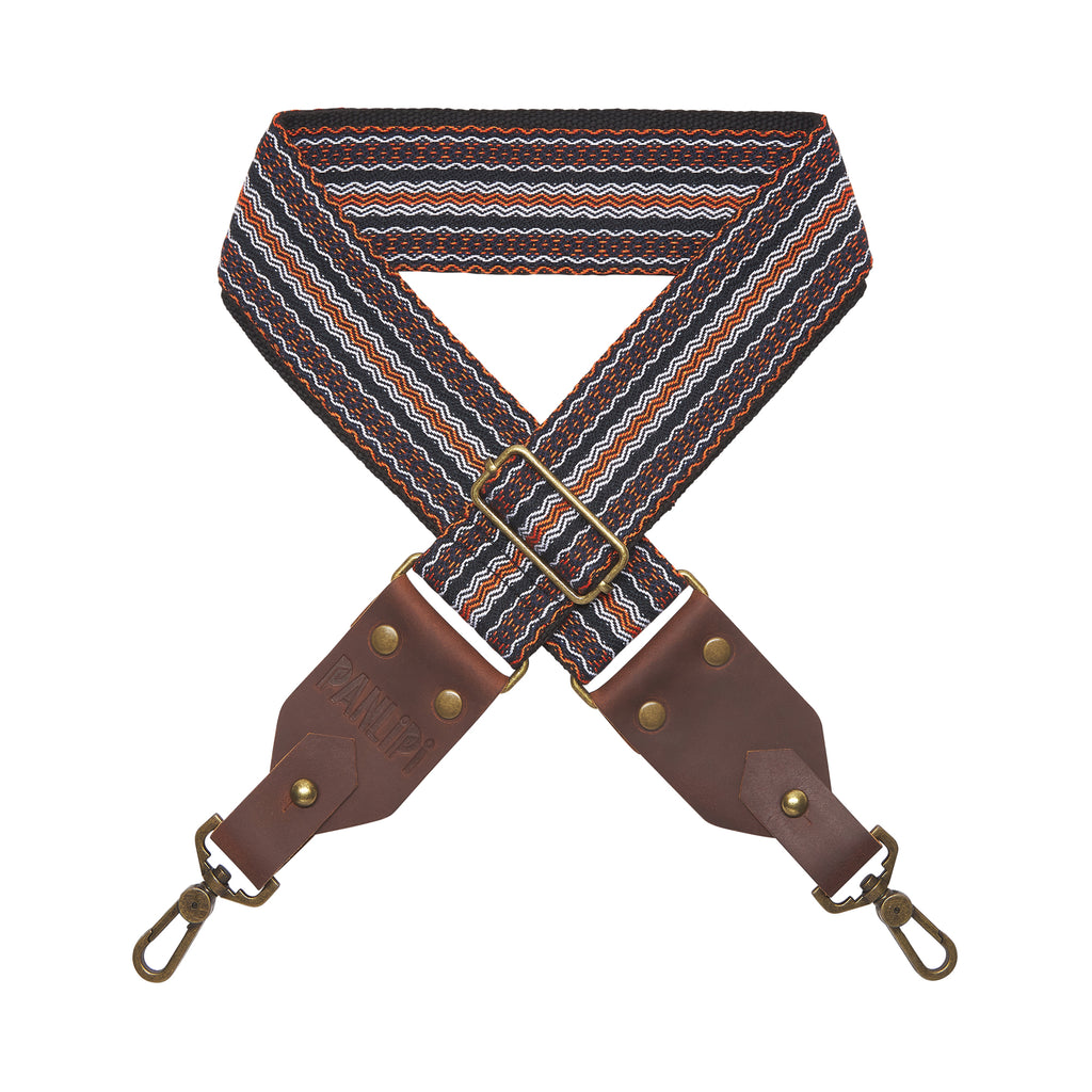 Handmade Panlipi Strap Kalinga Loom Weave Lilaktob White Orange KalBag05 Bag Strap