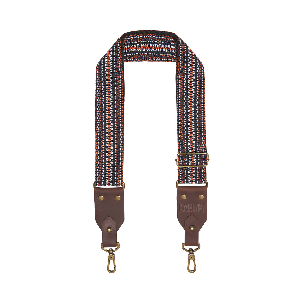 Handmade Panlipi Strap Kalinga Loom Weave Lilaktob White Orange KalBag05 Bag Strap