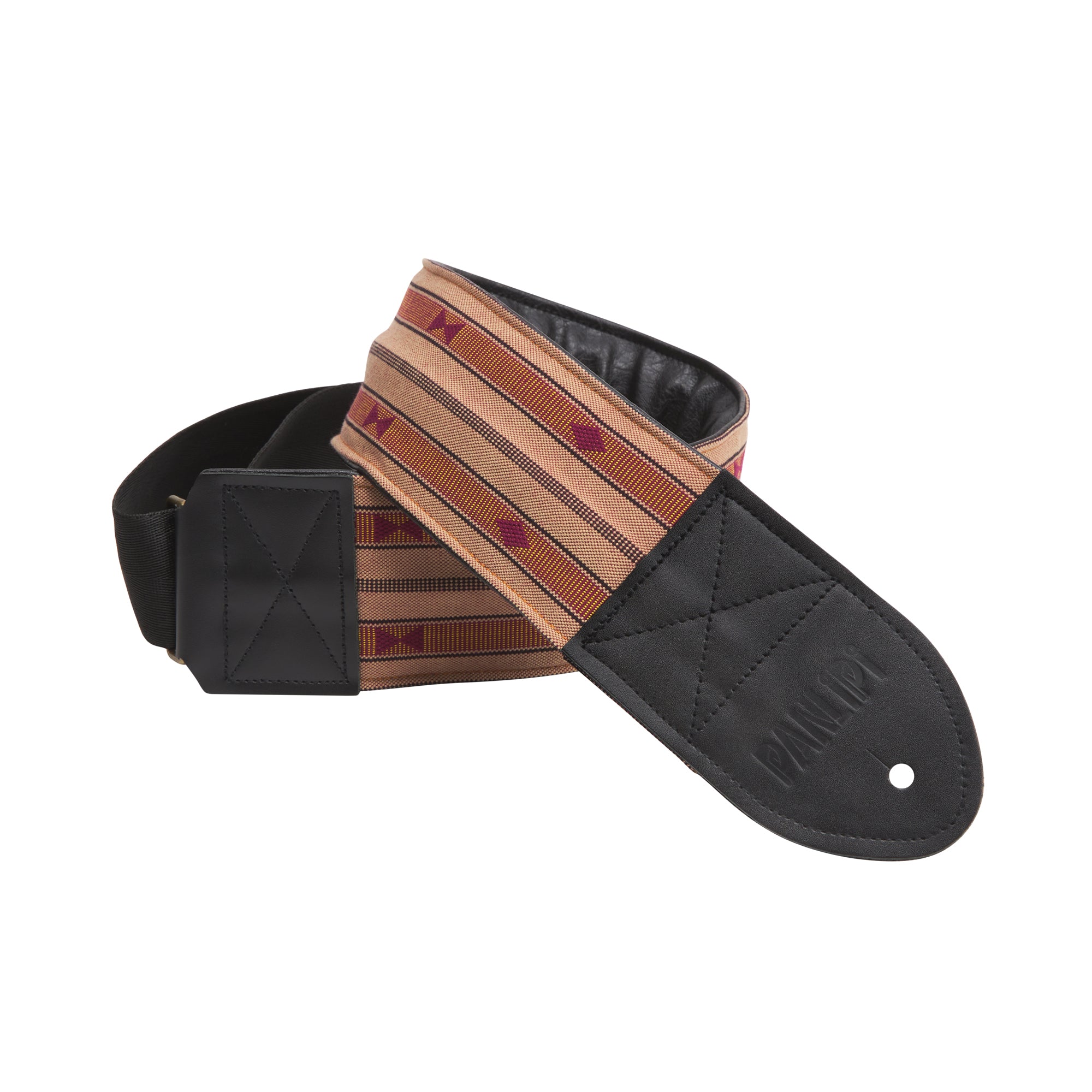 Handmade Panlipi Sagada Padded Bass Strap Loom Weave Mocha 3 Inches Wide BassSag11