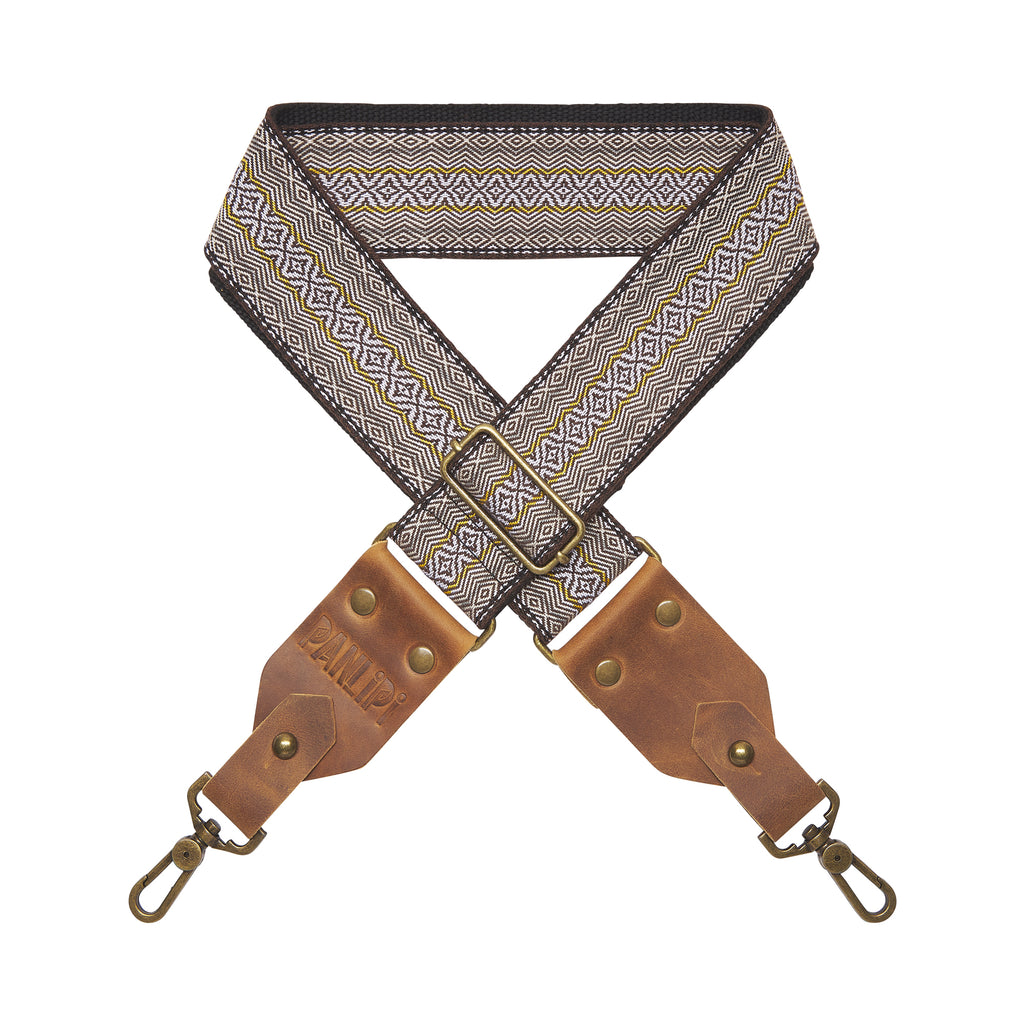 Handmade Panlipi Strap Kalinga Loom Weave Lilaktob White Yellow KalBag31 Bag Strap