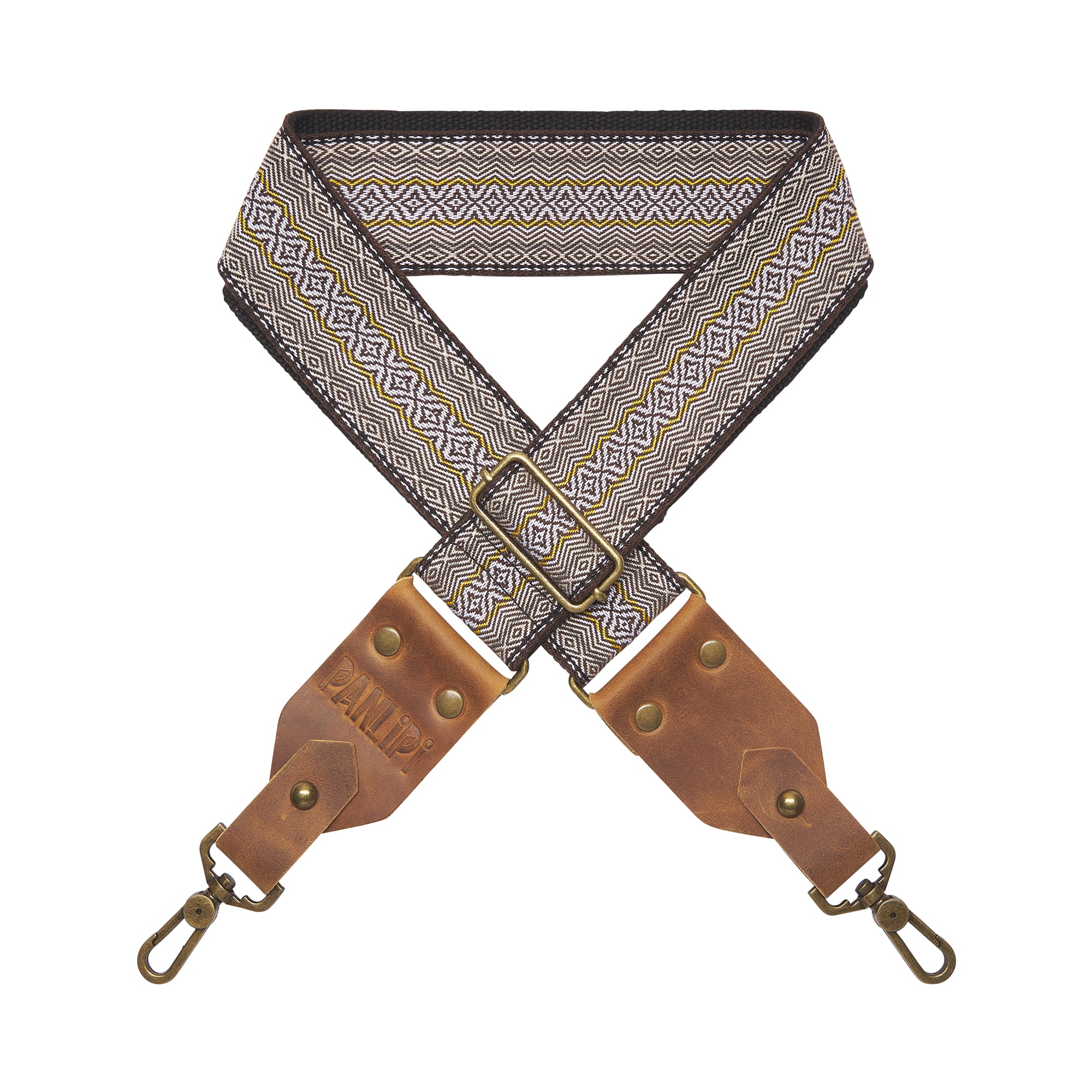 Handmade Panlipi Strap Kalinga Loom Weave Lilaktob White Yellow KalBag31 Bag Strap