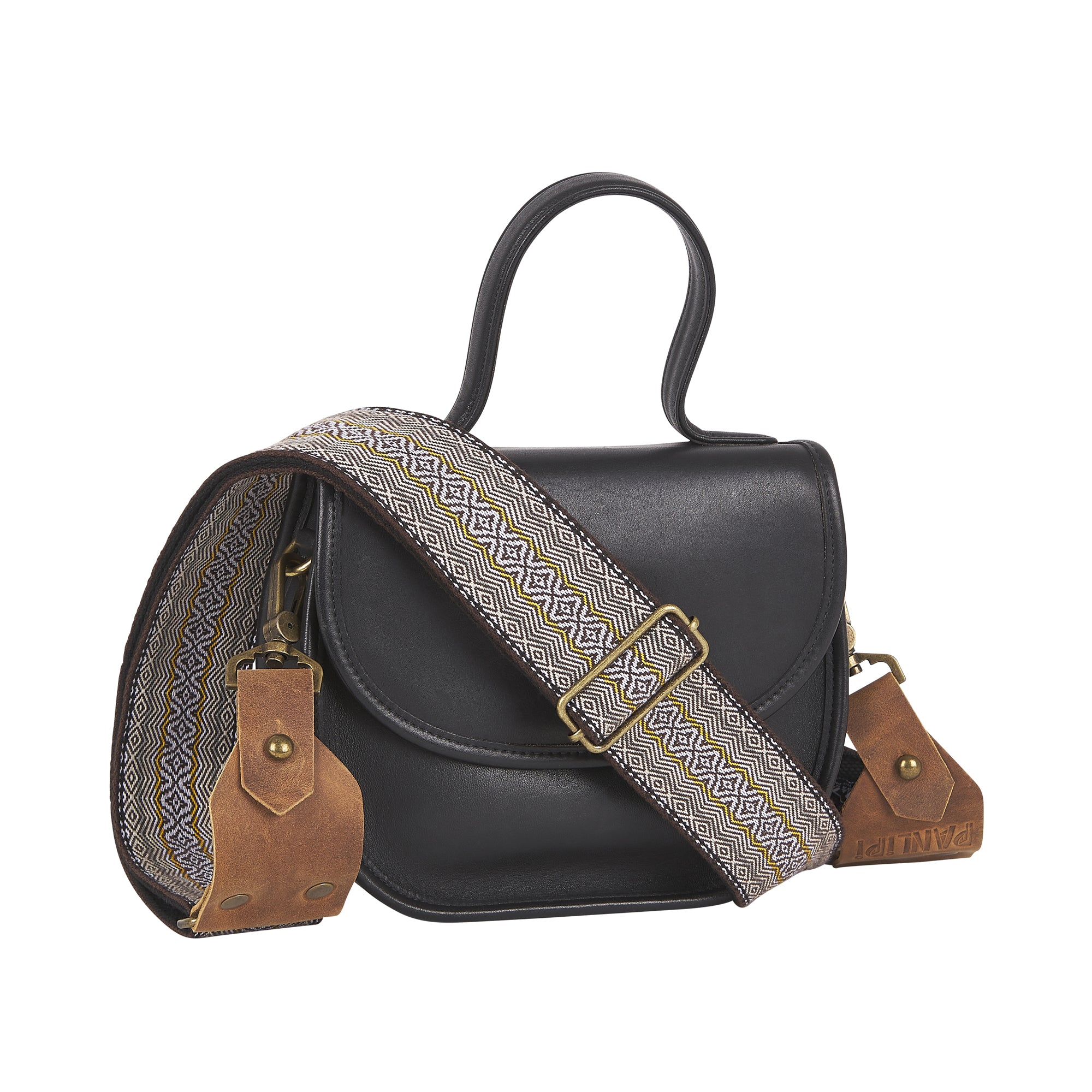 Handmade Panlipi Strap Kalinga Loom Weave Lilaktob White Yellow KalBag31 Bag Strap