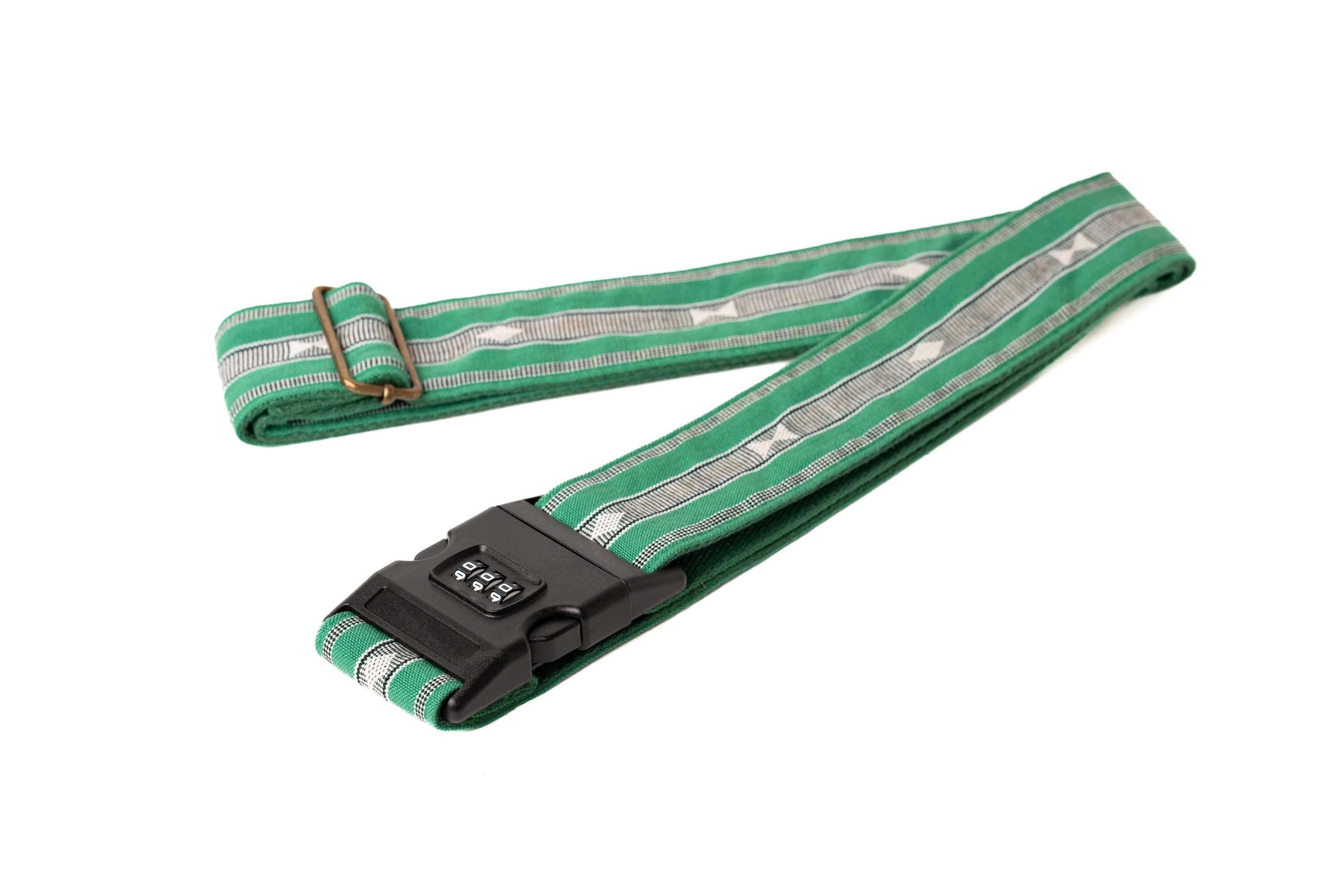 Handmade Panlipi Loom Weave Sagada Audrey Green LugSag03 Luggage Strap