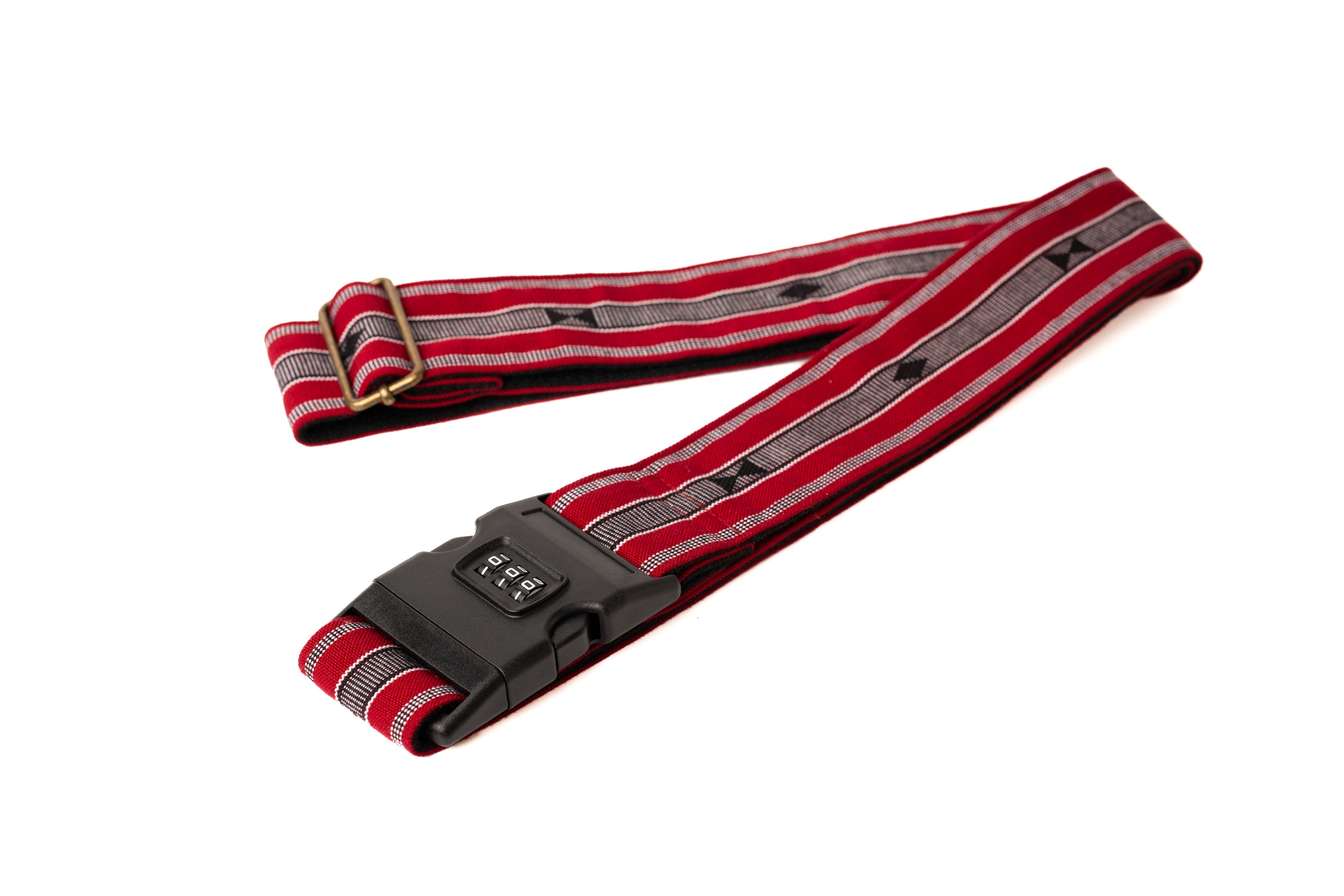 Handmade Panlipi Loom Weave Sagada Audrey Maroon LugSag02 Luggage Strap