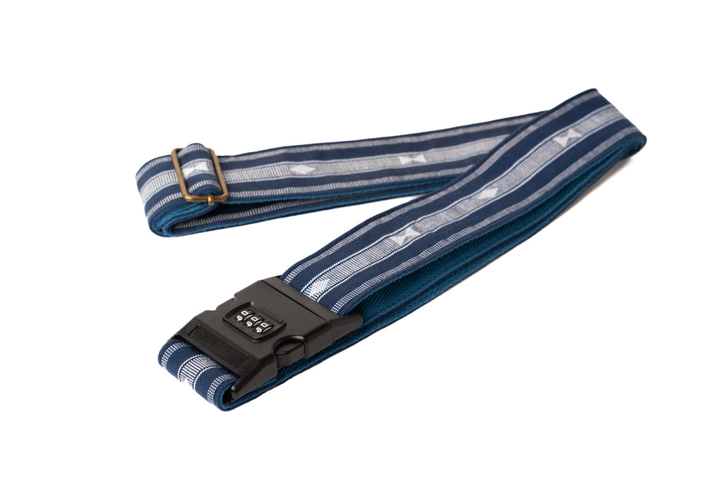 Handmade Panlipi Loom Weave Sagada Audrey Navy Blue LugSag05 Luggage Strap