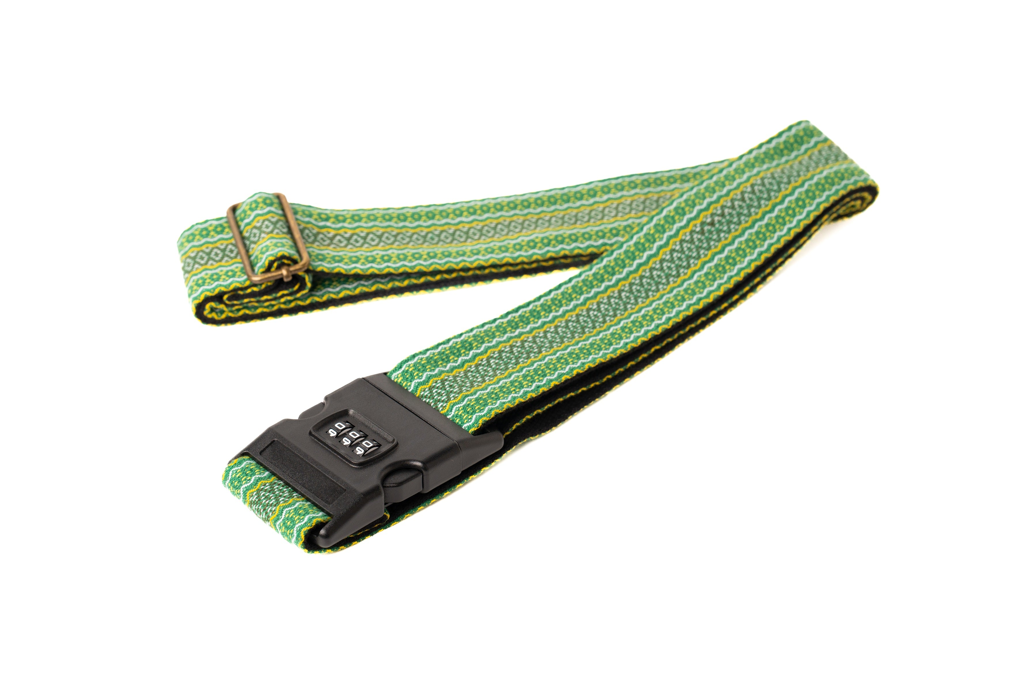 Handmade Panlipi Loom Weave Kalinga Lilaktob Green LugKal01 Luggage Strap