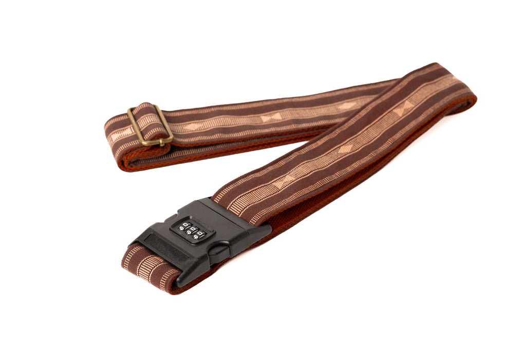 Handmade Panlipi Loom Weave Sagada Audrey Choco Brown LugSag07 Luggage Strap