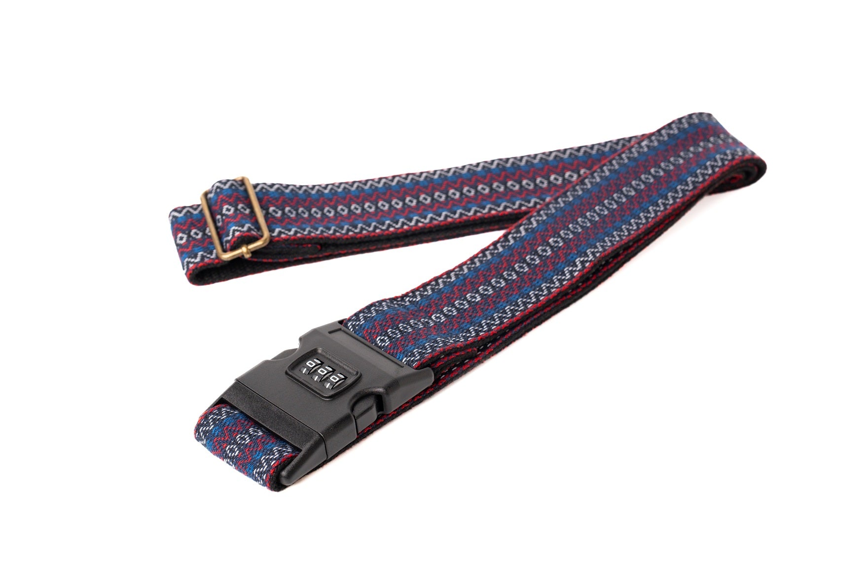 Handmade Panlipi Loom Weave Kalinga Lilaktob Red, White & Blue LugKal02 Luggage Strap
