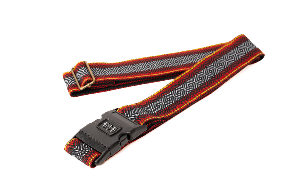 Handmade Panlipi Loom Weave Kalinga Lilaktob Red, White & Yellow LugKal07 Luggage Strap