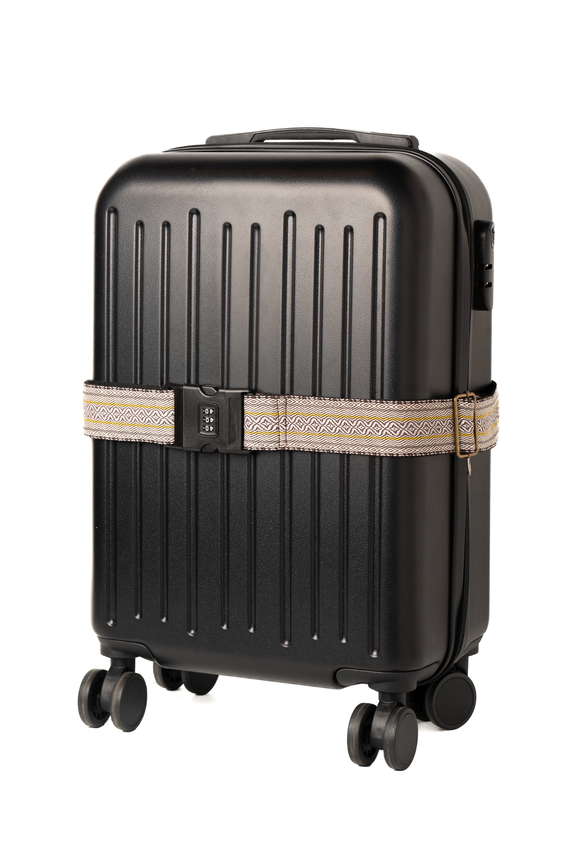 Handmade Panlipi Loom Weave Kalinga Lilaktob White & Yellow LugKal03 Luggage Strap