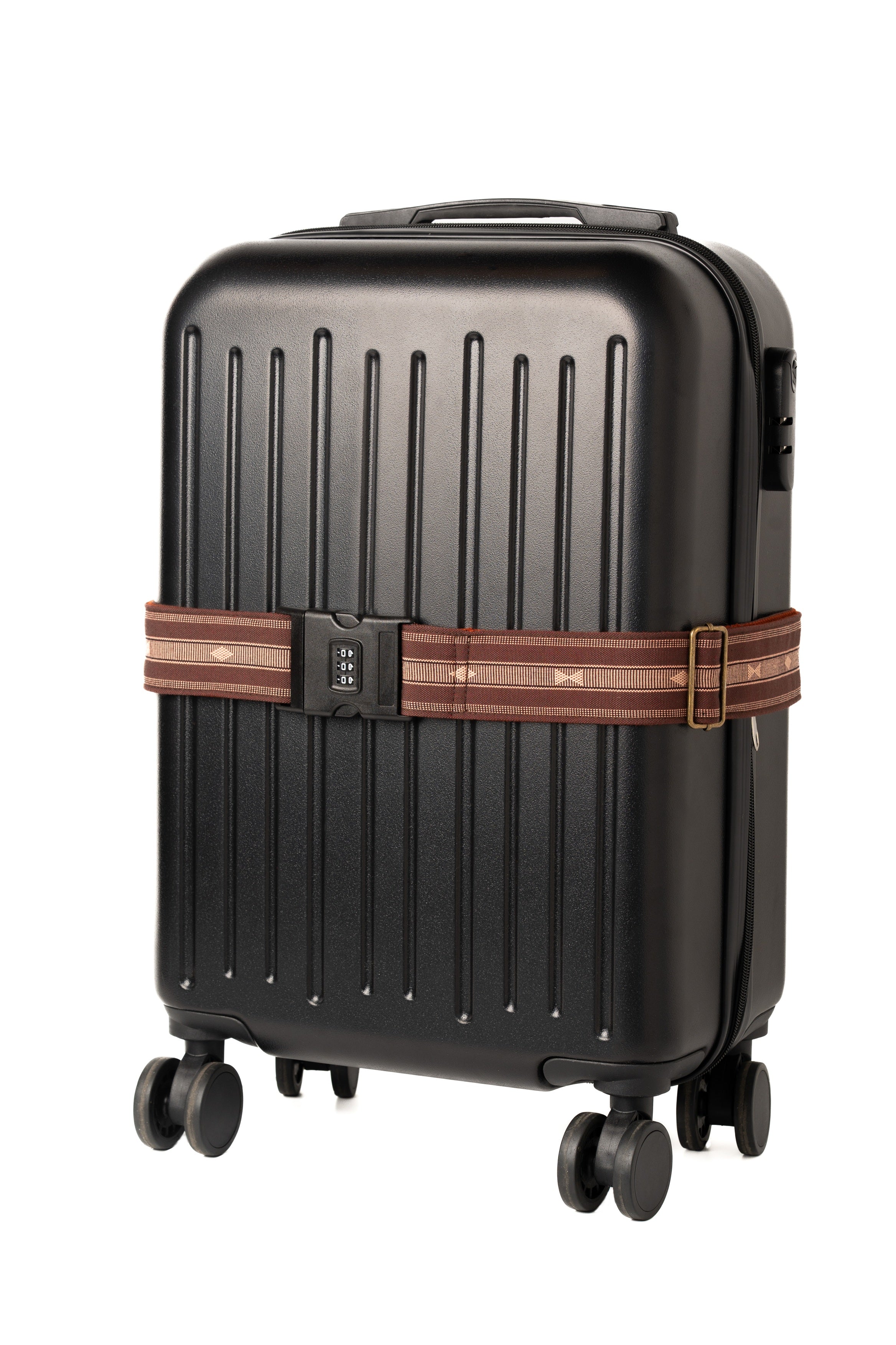 Handmade Panlipi Loom Weave Sagada Audrey Choco Brown LugSag07 Luggage Strap