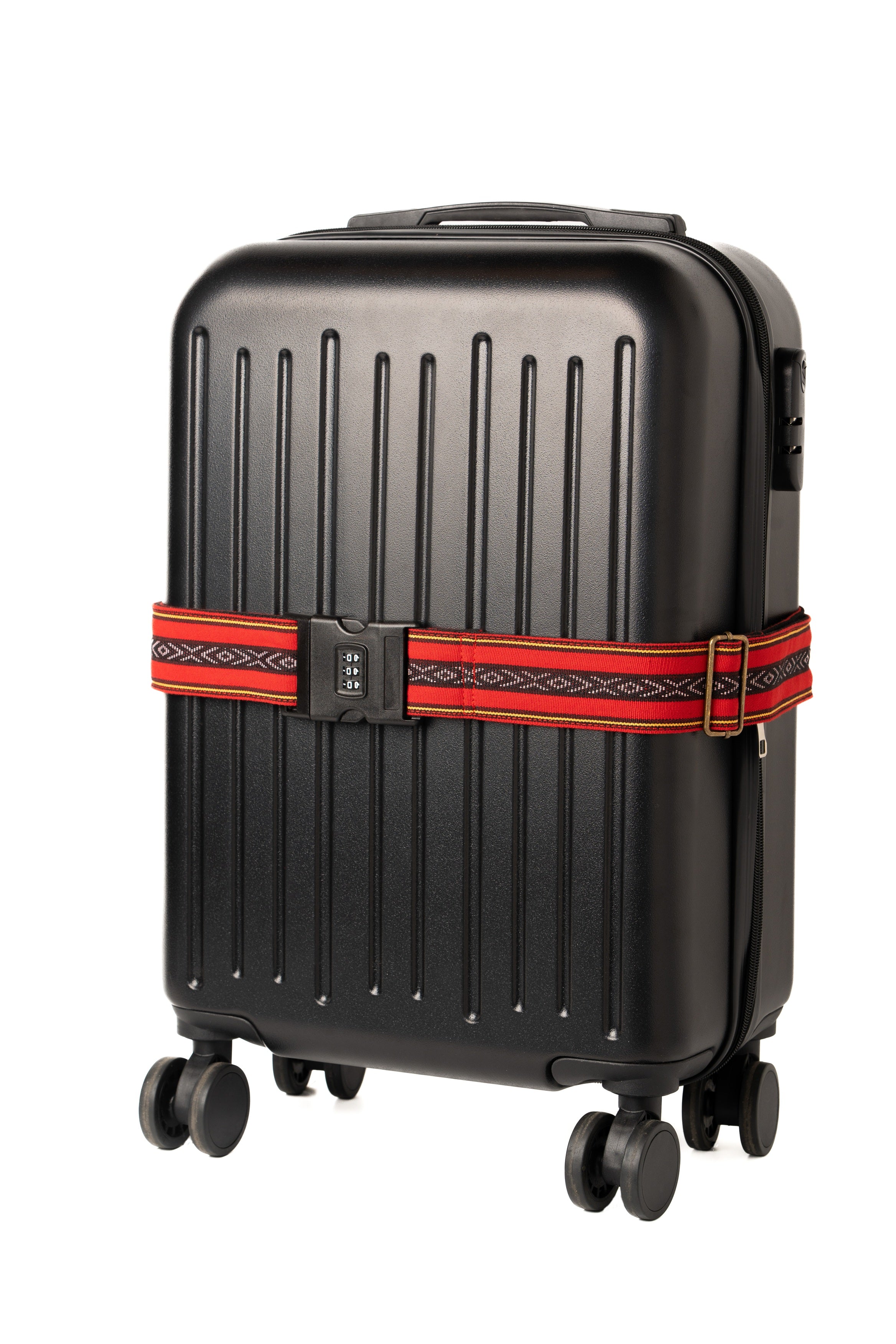 Handmade Panlipi Loom Weave Baguio Cuabao Brown Red LugBag03 Luggage Strap