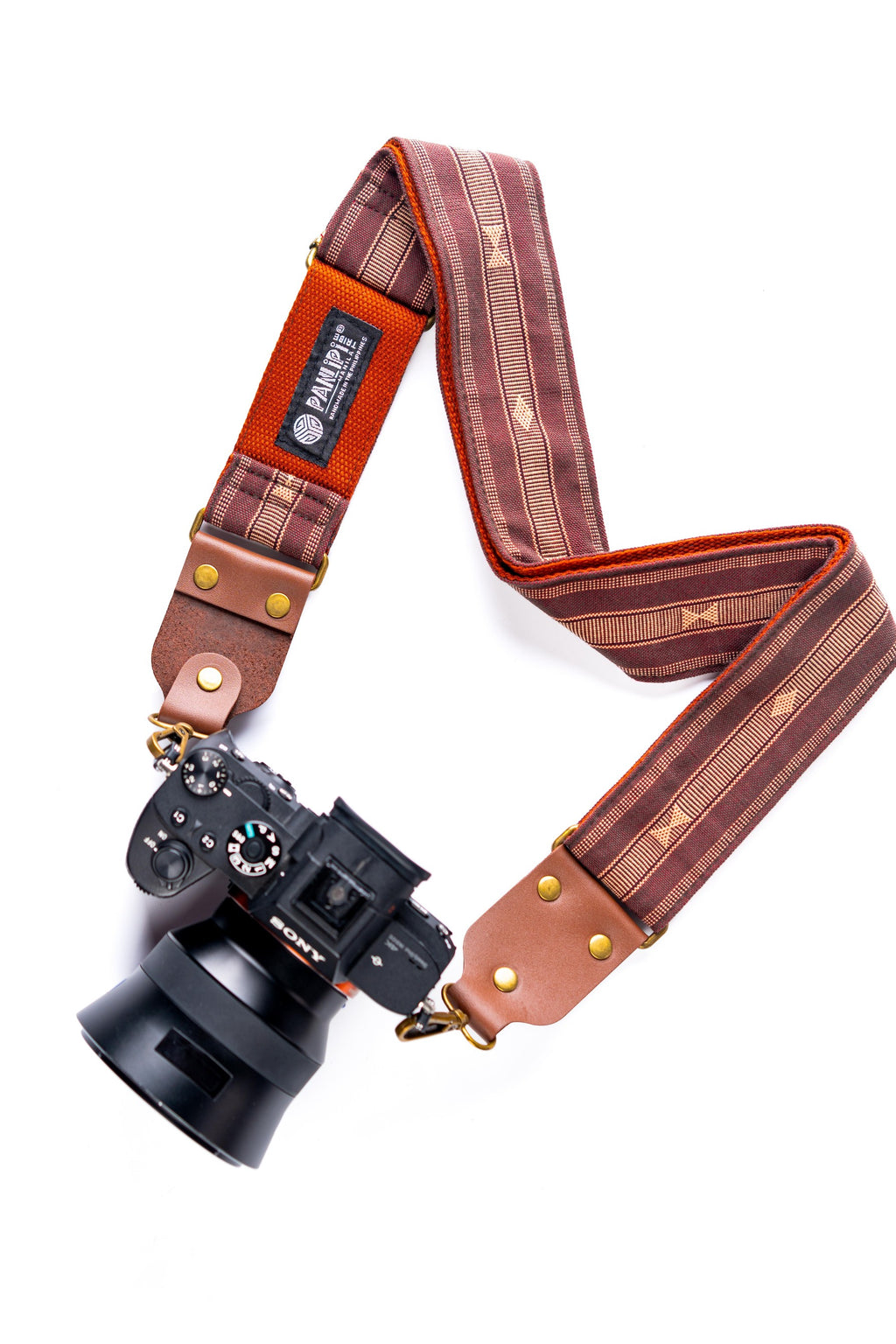 Handmade Panlipi Loom Weave Audrey Choco Beige SagCam05 Camera Strap