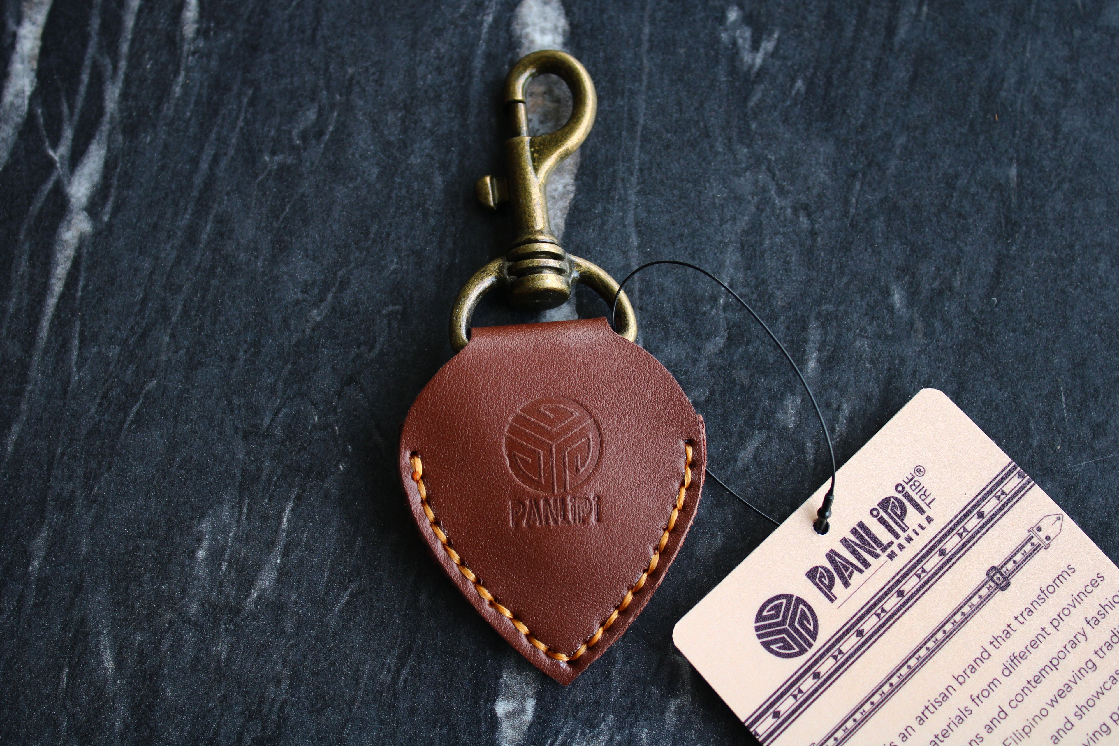 Handmade Panlipi Guitar Pick Pocket Pick Holder Bass Pick Pocket Pick Holder (Dark Brown)