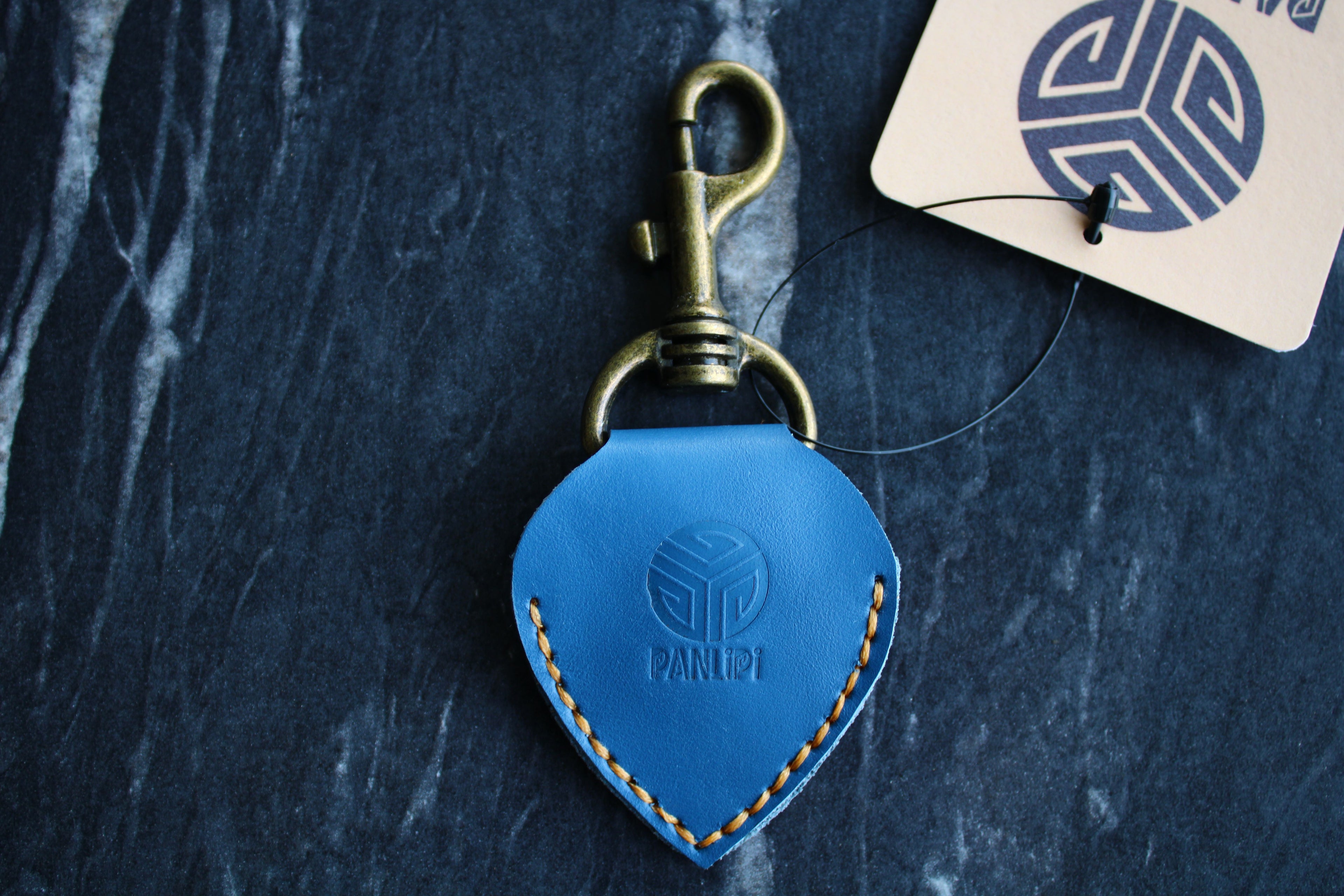 Handmade Panlipi Guitar Pick Pocket Pick Holder Bass Pick Pocket Pick Holder (Blue)