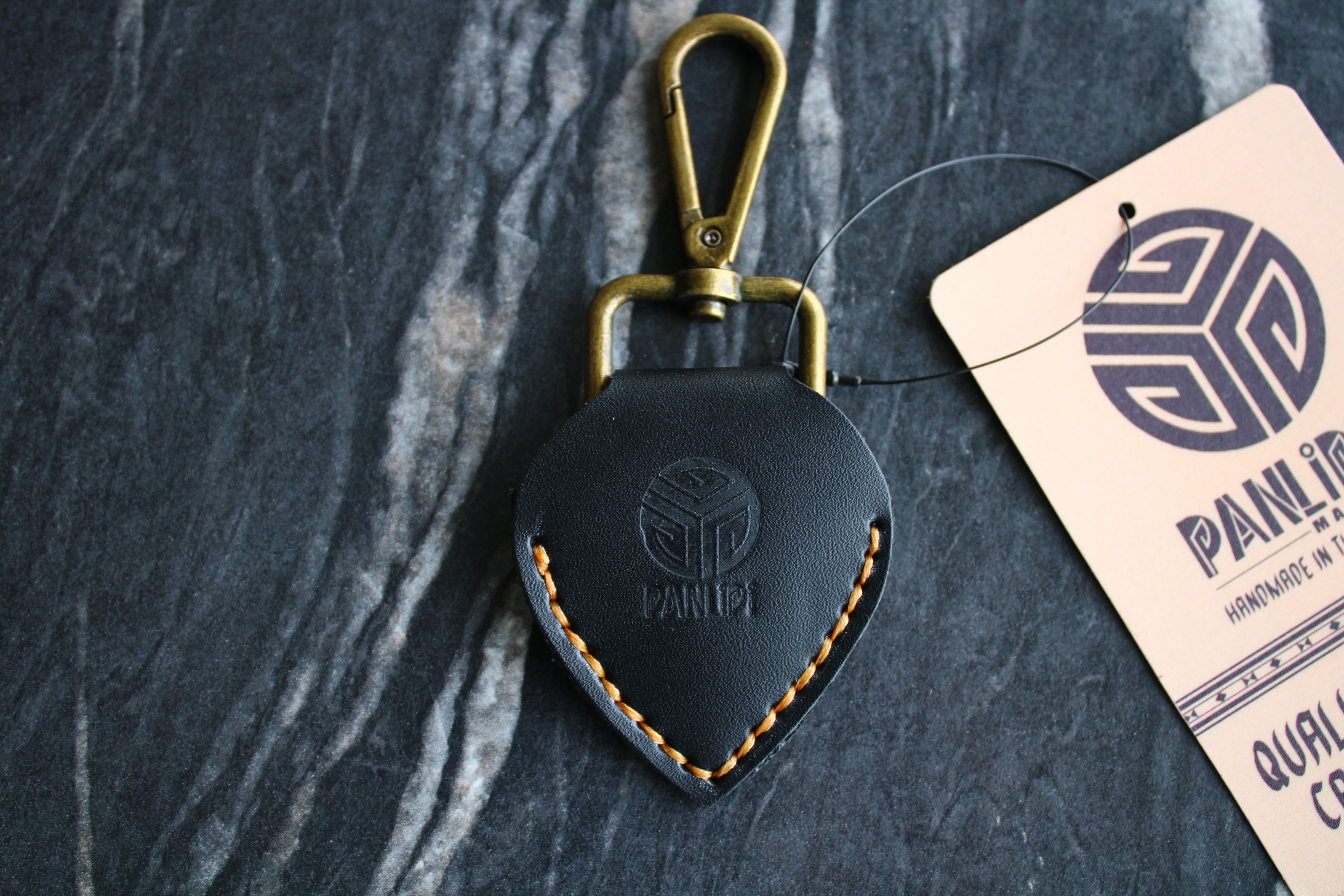 Handmade Panlipi Guitar Pick Pocket Pick Holder Bass Pick Pocket Pick Holder (Black)