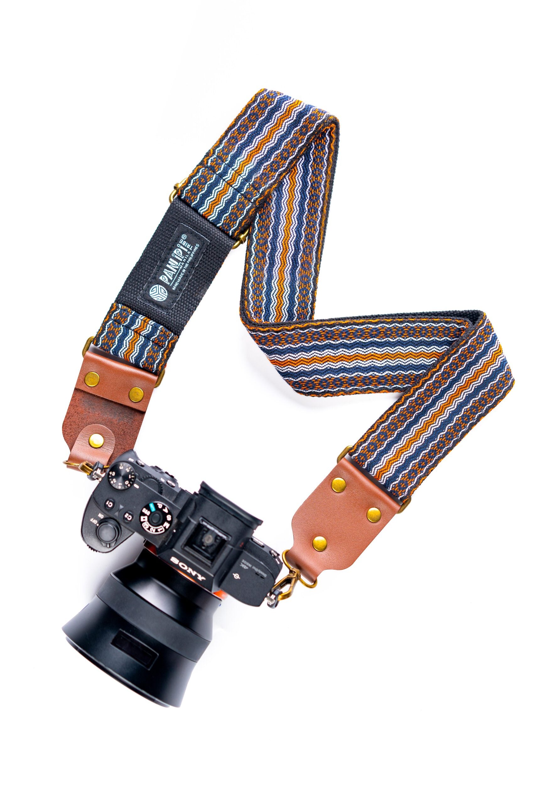 Handmade Panlipi Strap Loom Weave Lilaktob White Orange KalCam05 Camera Strap