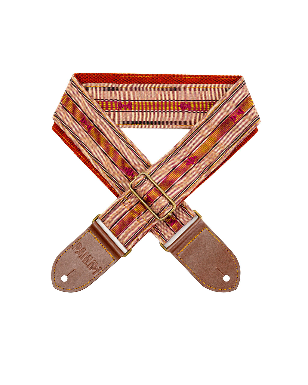 Handmade Panlipi Loom Weave Audrey Mocha Brown SAG11A Guitar Strap