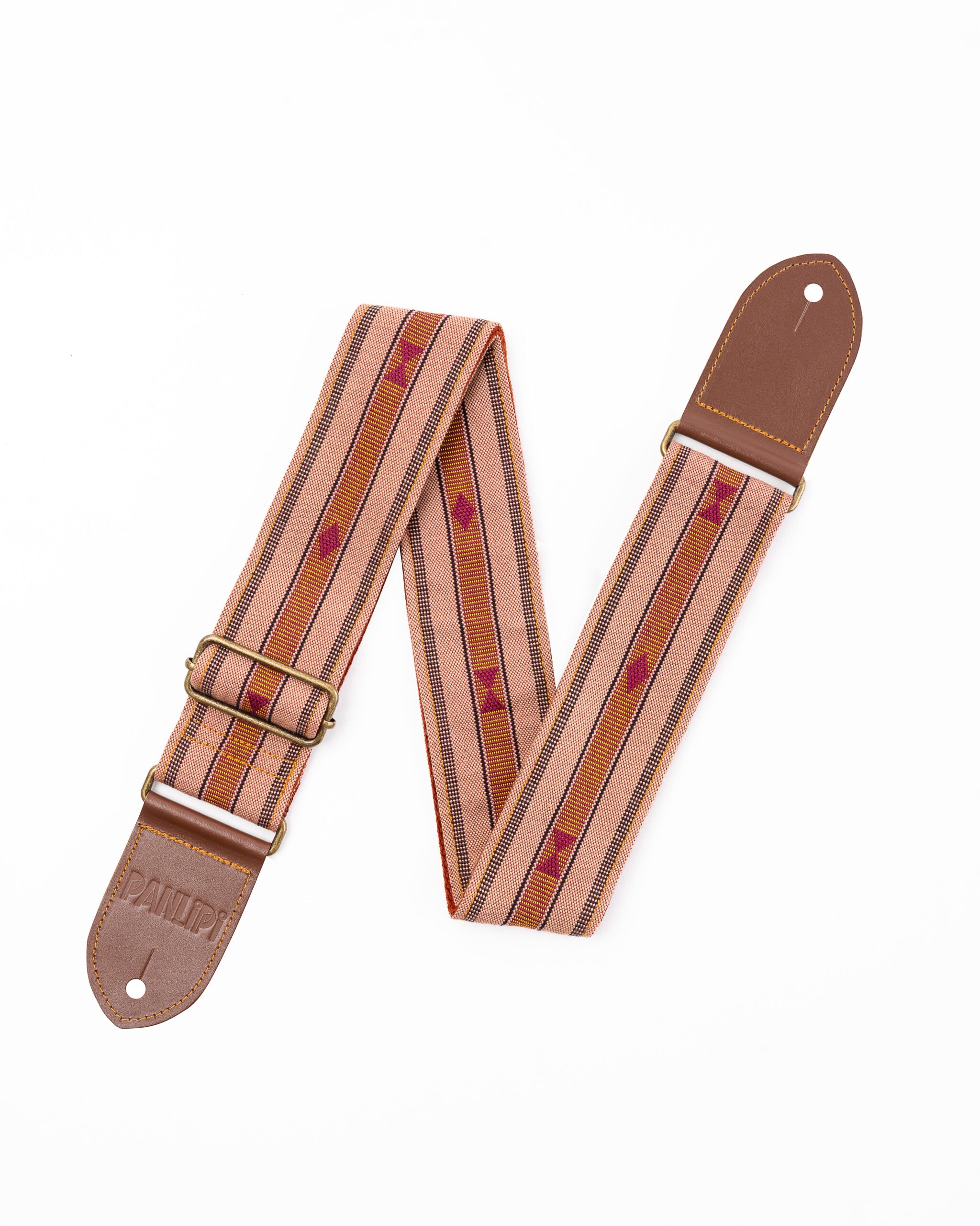 Handmade Panlipi Loom Weave Audrey Mocha Brown SAG11A Guitar Strap