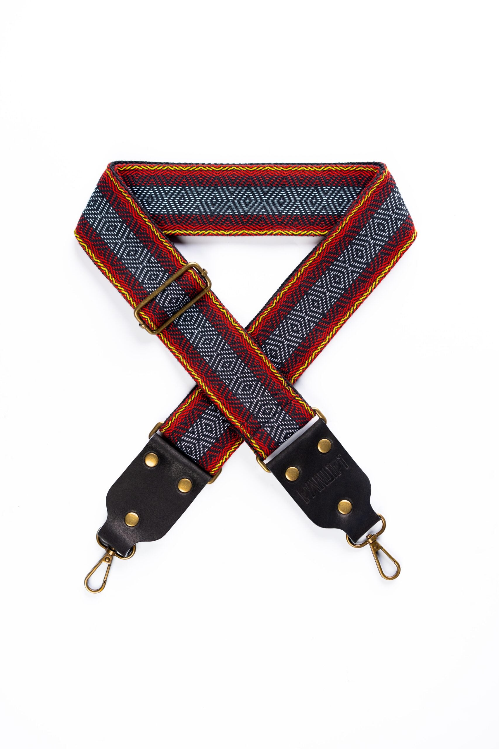 Handmade Panlipi Strap Loom Weave Lilaktob Red White BK KalCam06 Cam Strap