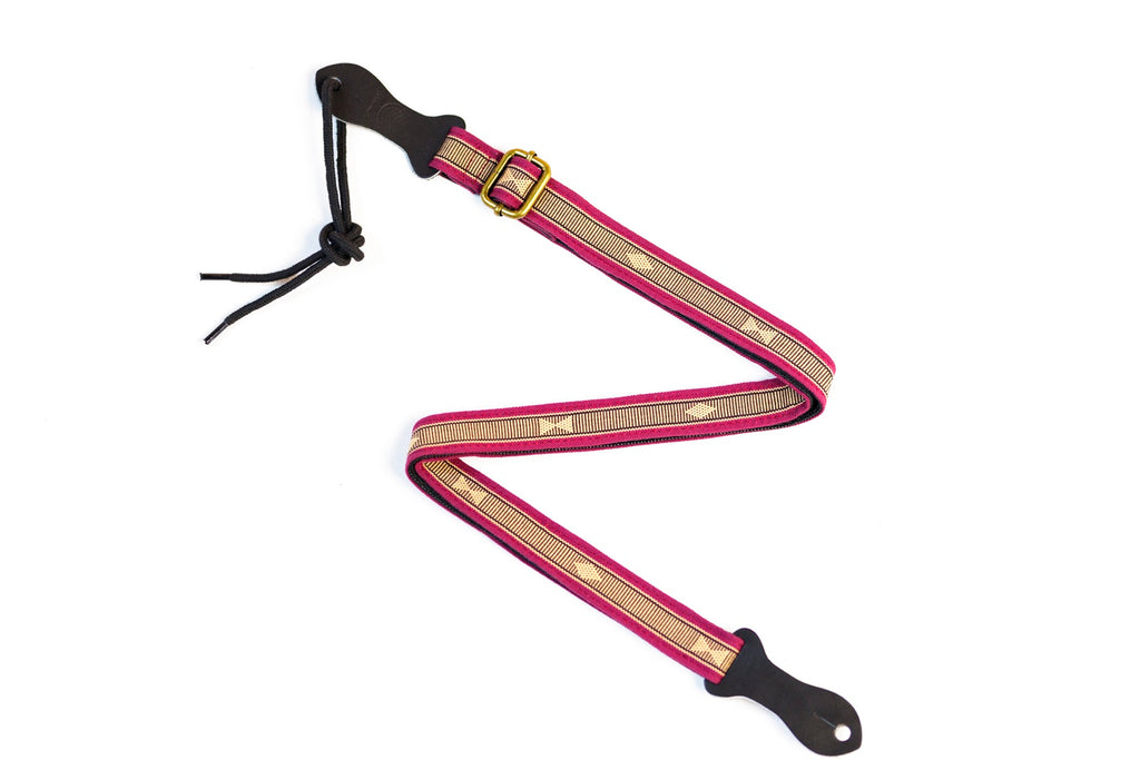 Handmade Panlipi Loom Weave Audrey Burgundy  Sagum03 Ukulele or Mandolin Strap