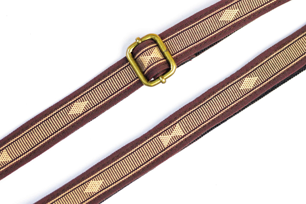 Handmade Panlipi Loom Weave Audrey Choco Brown Sagum07 Ukulele or Mandolin Strap