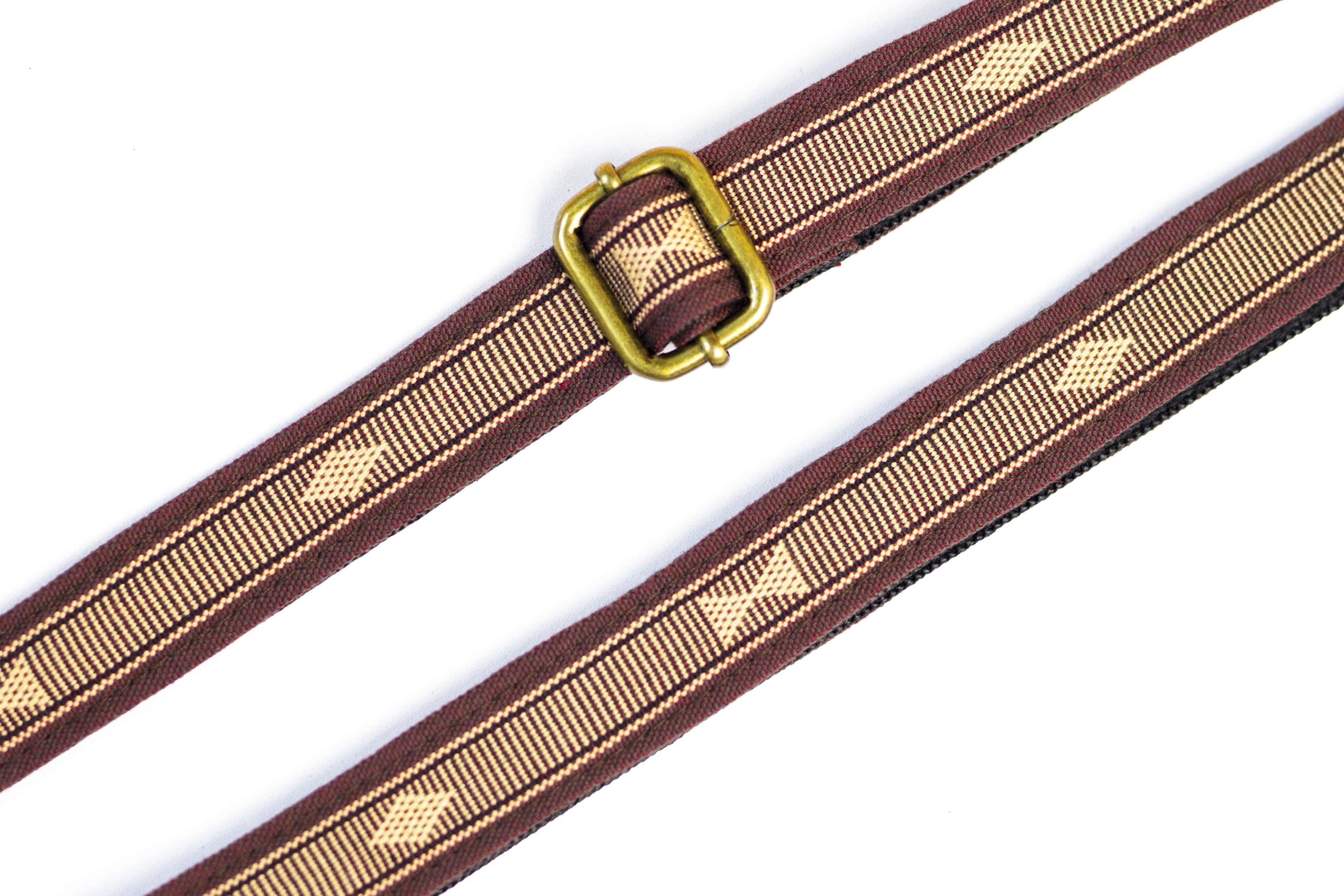 Handmade Panlipi Loom Weave Audrey Choco Brown Sagum07 Ukulele or Mandolin Strap