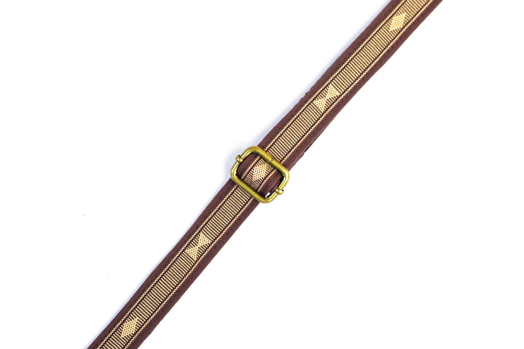 Handmade Panlipi Loom Weave Audrey Choco Brown Sagum07 Ukulele or Mandolin Strap