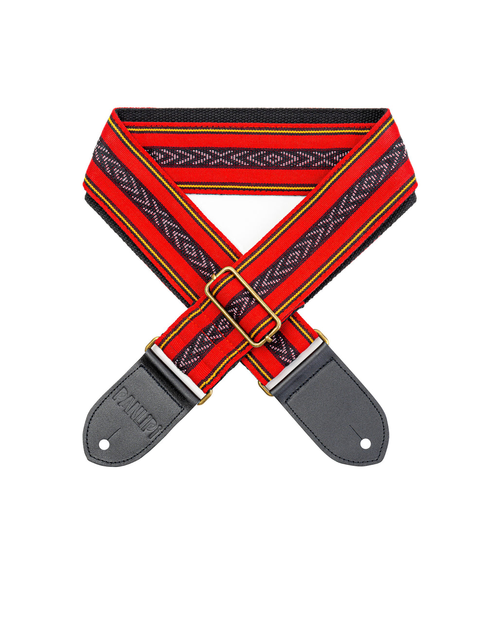 Handmade Panlipi Strap Loom Weave Cuabao Red BAGU03A Guitar Strap