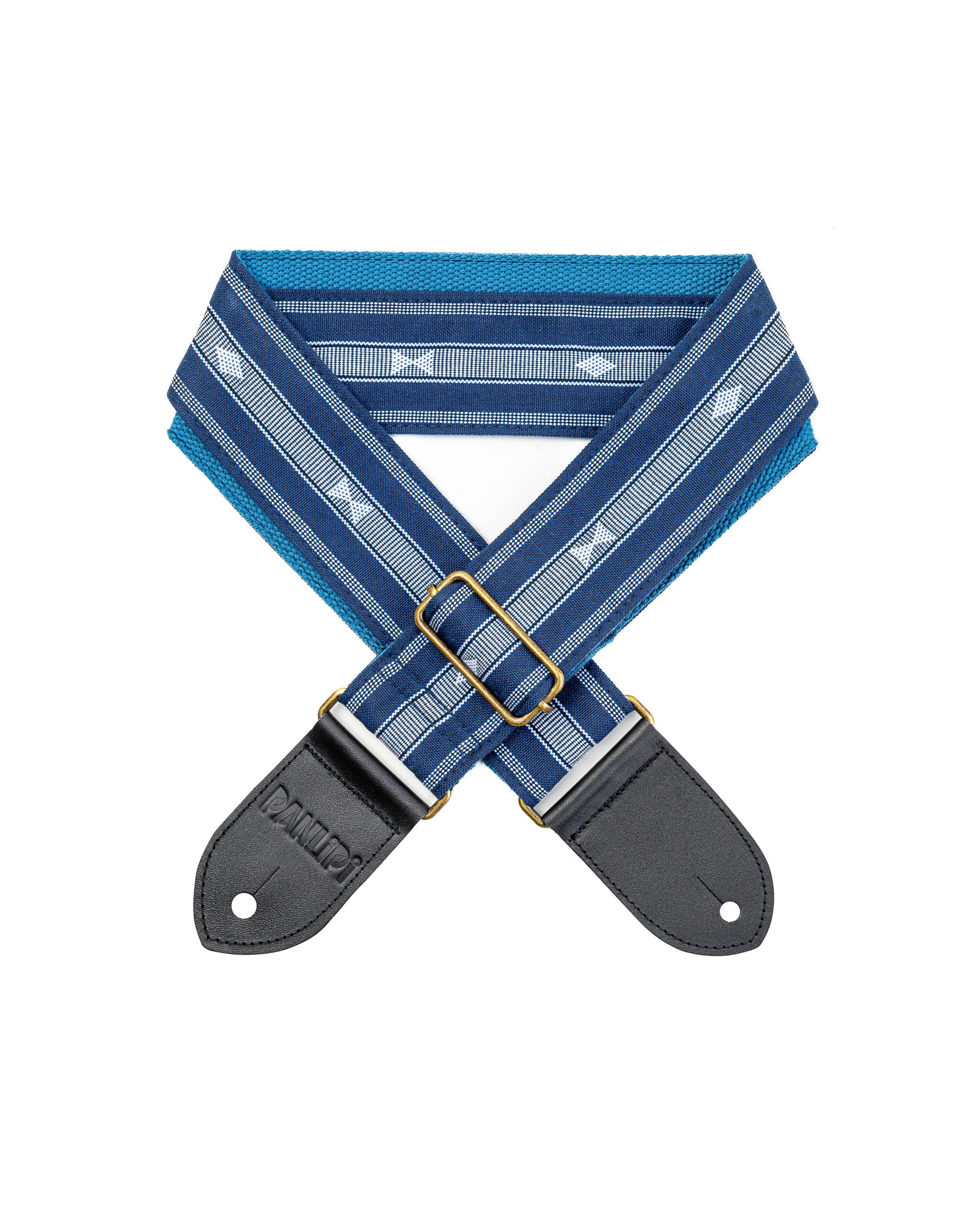 Handmade Panlipi Loom Weave Audrey Navy Blue SAG07A Guitar Strap