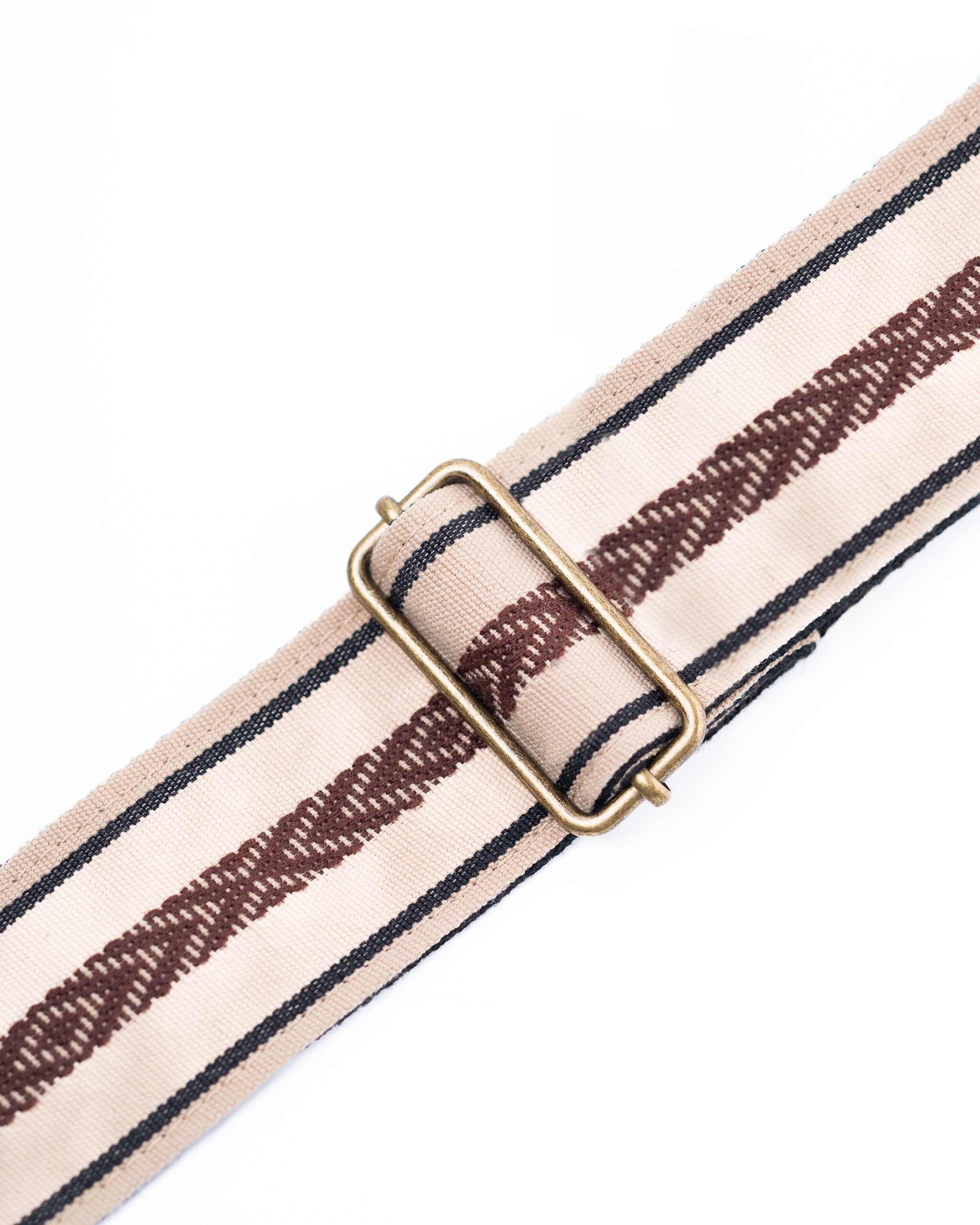Handmade Panlipi Strap Loom Weave Cuabao Brown Cream BAGU05A Guitar Strap