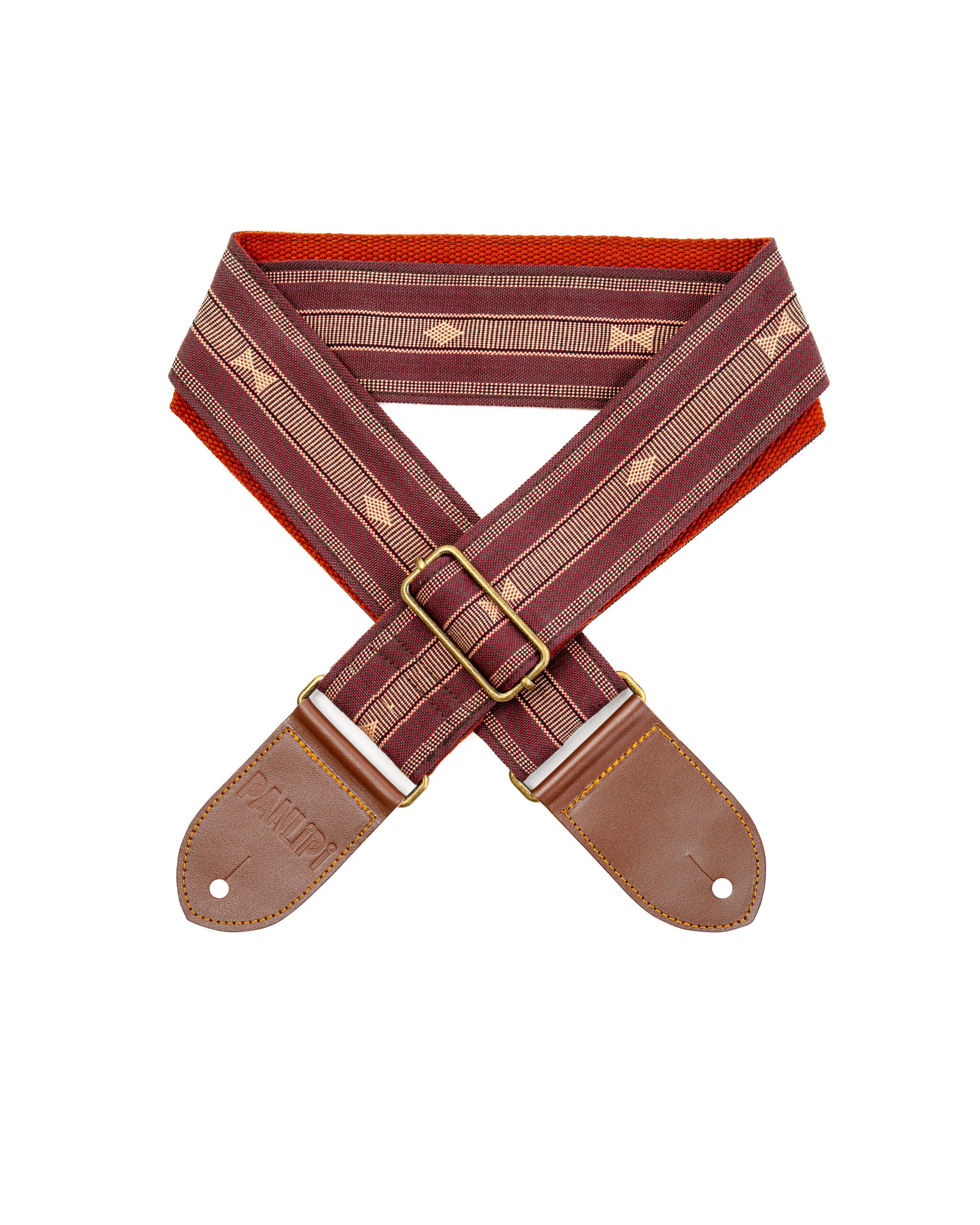 Handmade Panlipi Loom Weave Audrey Choco Beige SAG03A Guitar Strap