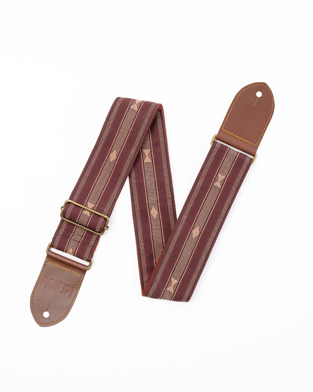 Handmade Panlipi Loom Weave Audrey Choco Beige SAG03A Guitar Strap