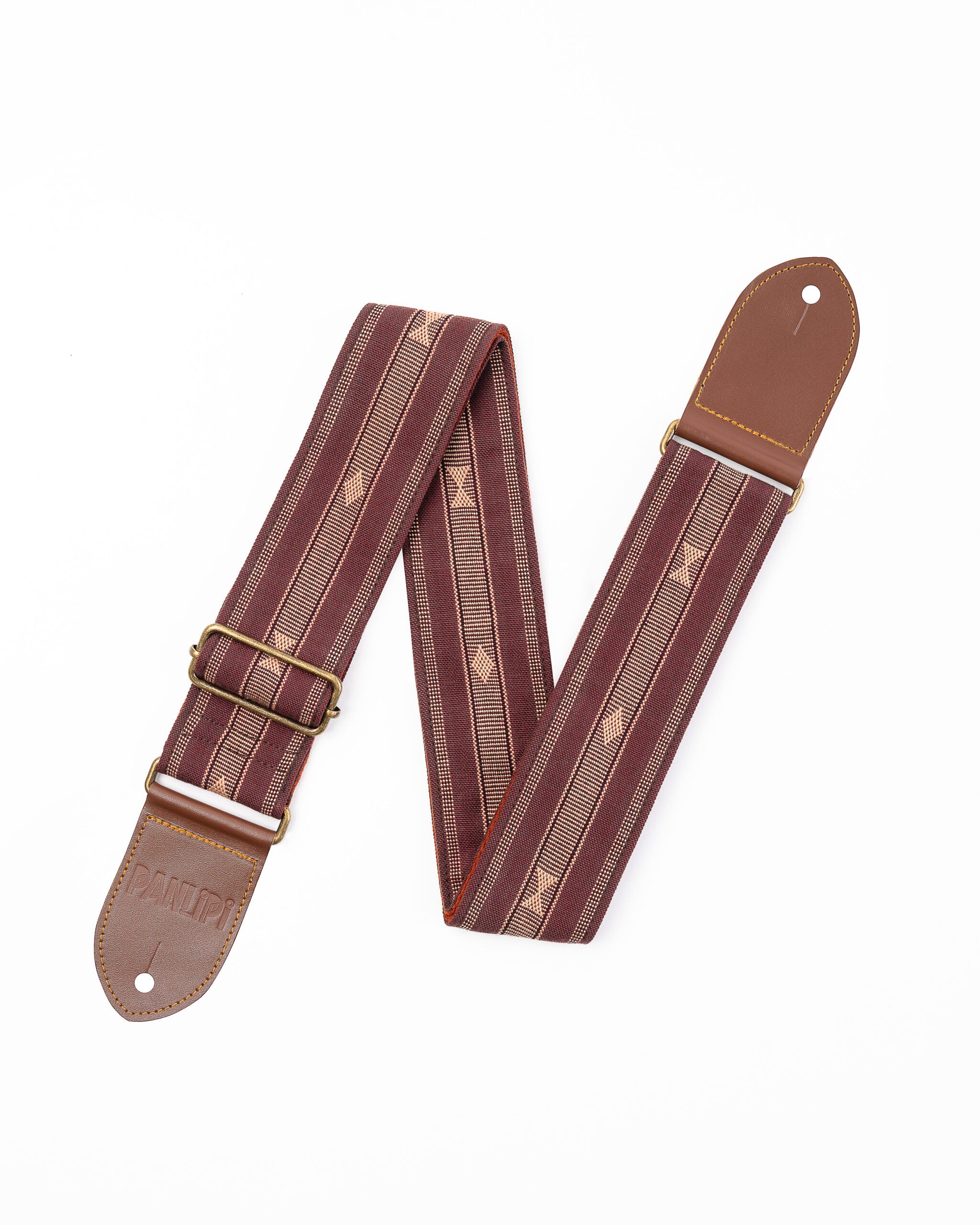 Handmade Panlipi Loom Weave Audrey Choco Beige SAG03A Guitar Strap