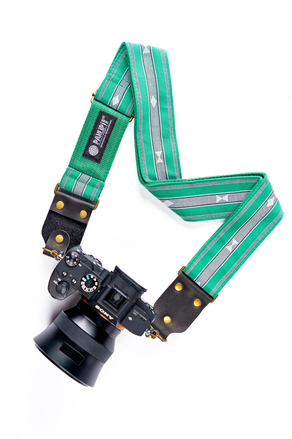 Handmade Panlipi Loom Weave Green SagCam04 Camera Strap