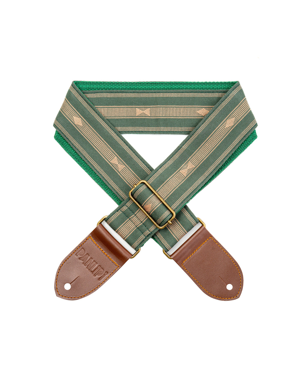 Handmade Panlipi Loom Weave Audrey Fatigue Green SAG15A Guitar Strap