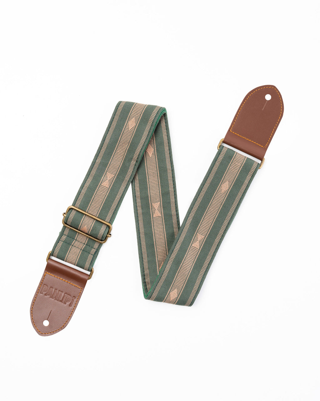 Handmade Panlipi Loom Weave Audrey Fatigue Green SAG15A Guitar Strap