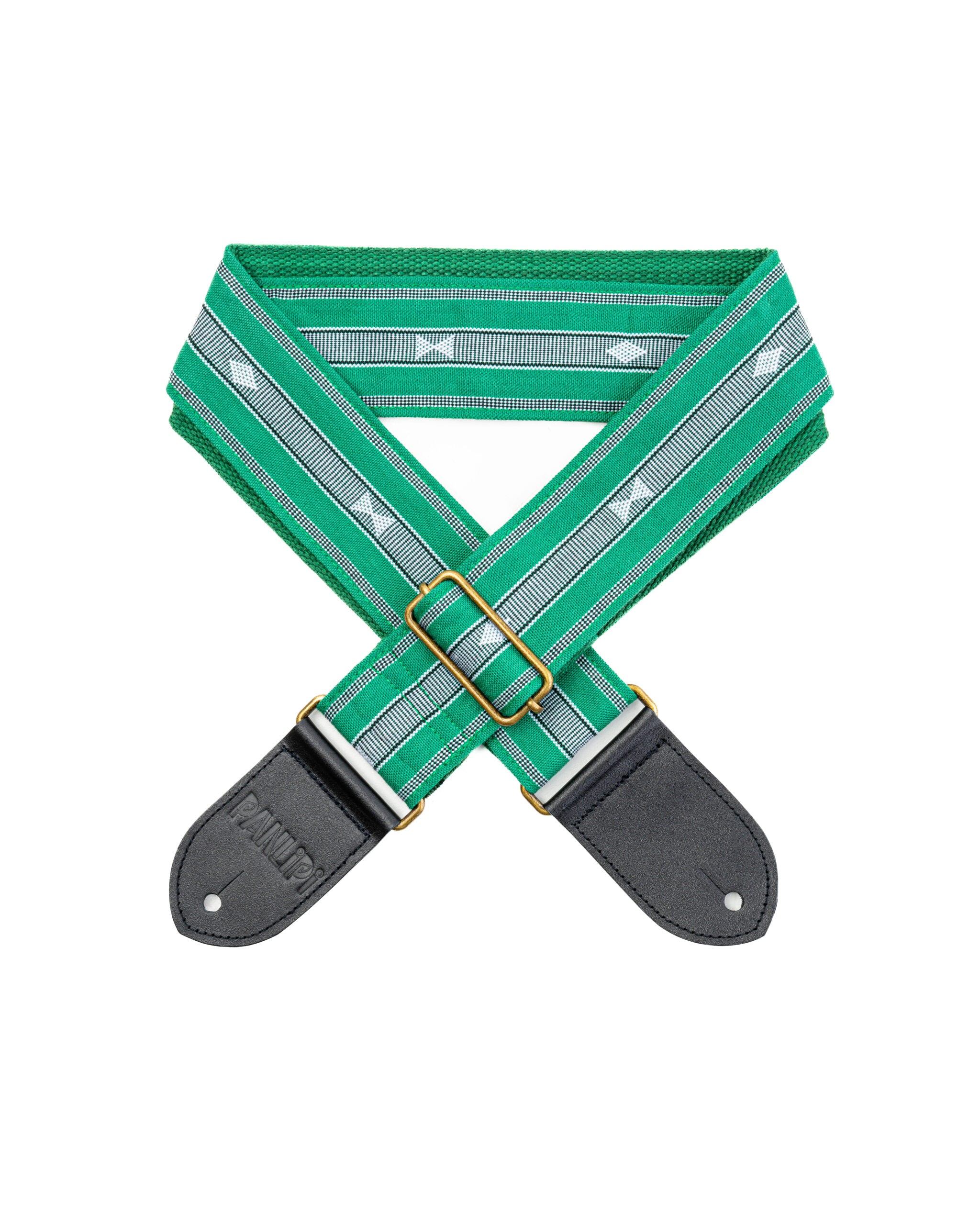 Handmade Panlipi Loom Weave Audrey Green SAG13A Guitar Strap