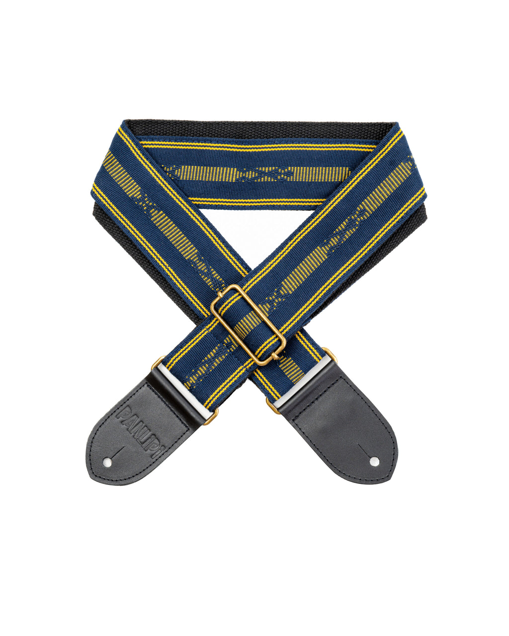 Handmade Panlipi Strap Loom Weave Tagtago-Kalasag BAGU01A Navy Blue Yellow Guitar Strap