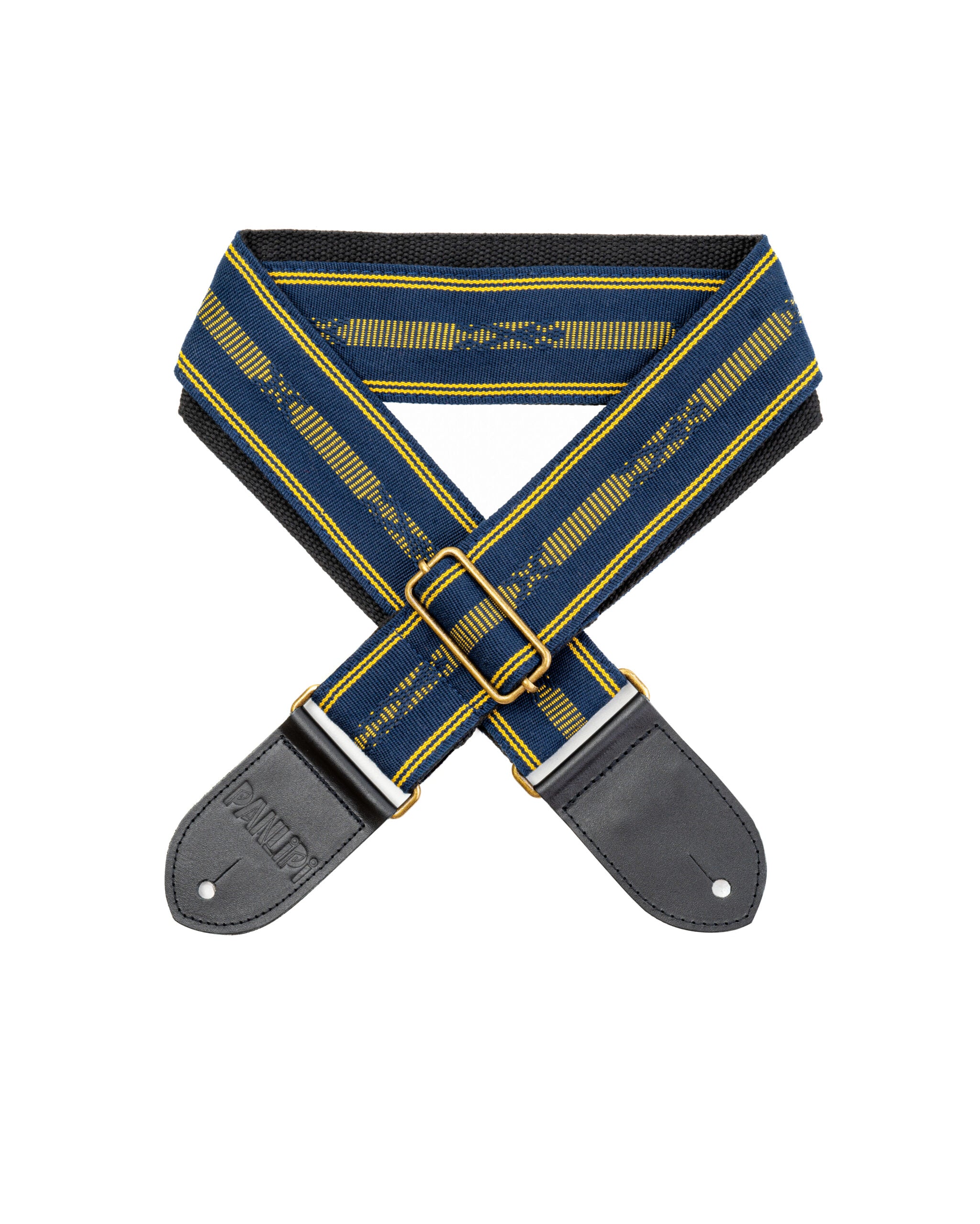 Handmade Panlipi Strap Loom Weave Tagtago-Kalasag BAGU01A Navy Blue Yellow Guitar Strap