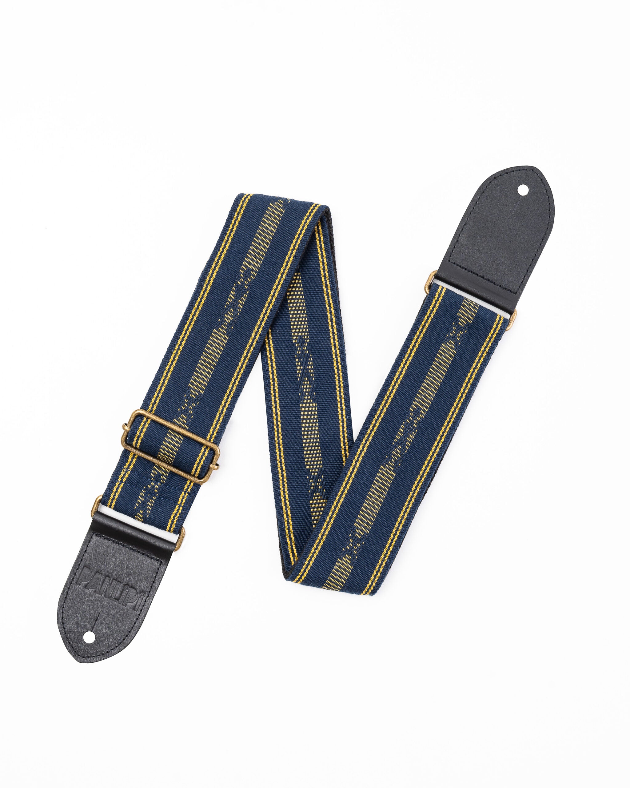 Handmade Panlipi Strap Loom Weave Tagtago-Kalasag BAGU01A Navy Blue Yellow Guitar Strap